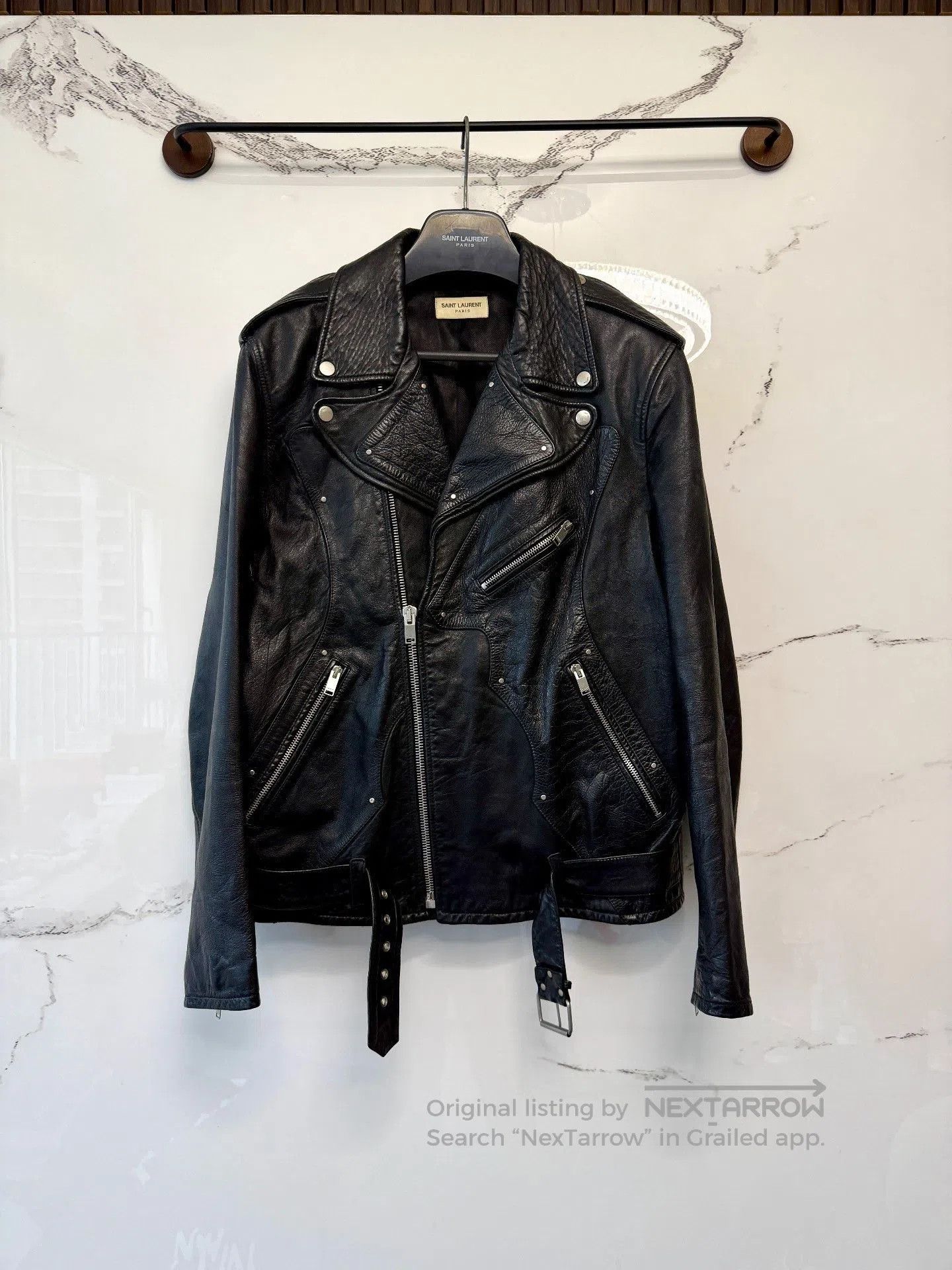 Saint Laurent Paris saint laurent black leather guitar jacket. Size US L / EU 52-54 / 3 - 1 Thumbnail
