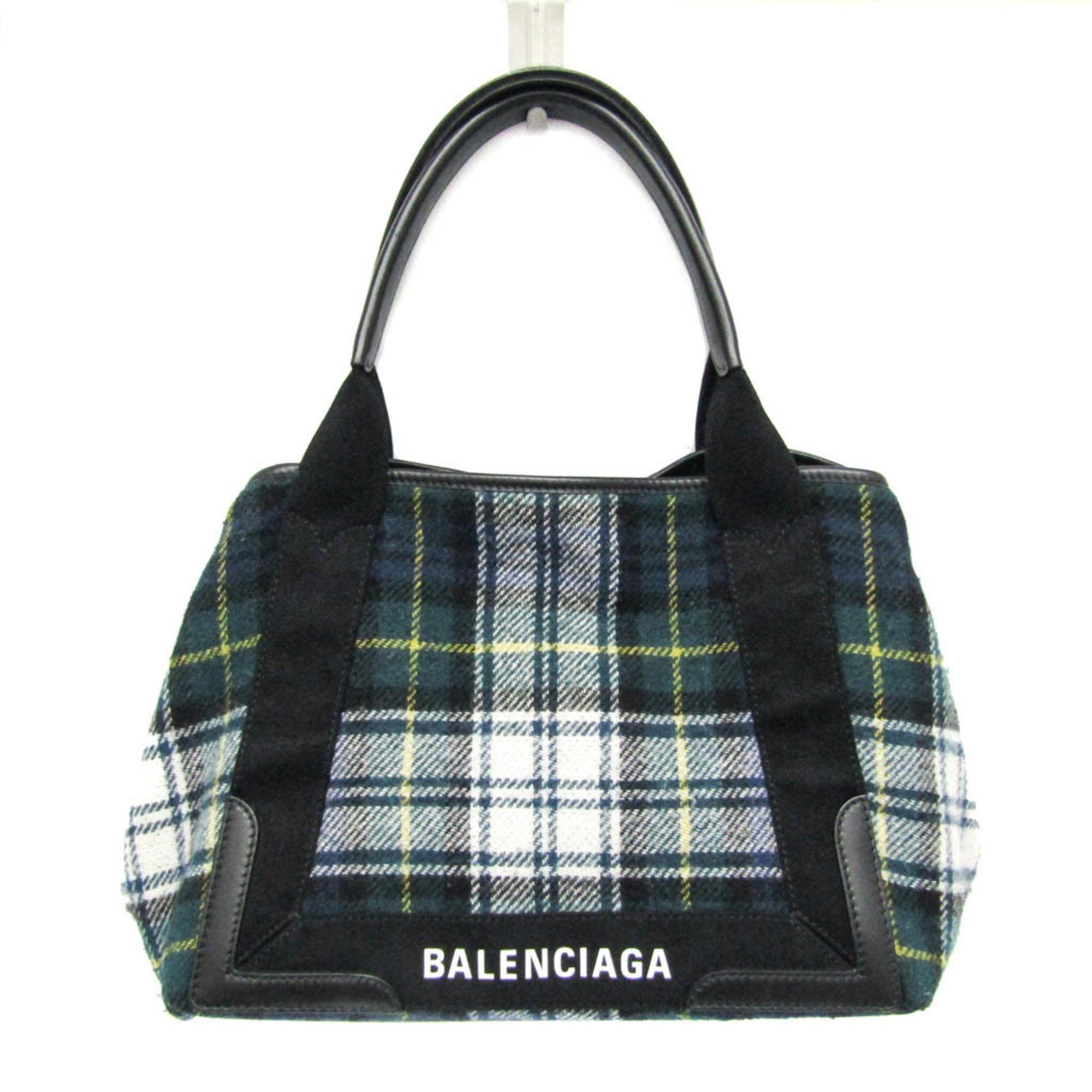 Balenciaga Navy Cabas Multicolour Wool Handbag (Pre-Owned) Size ONE SIZE - 1 Thumbnail