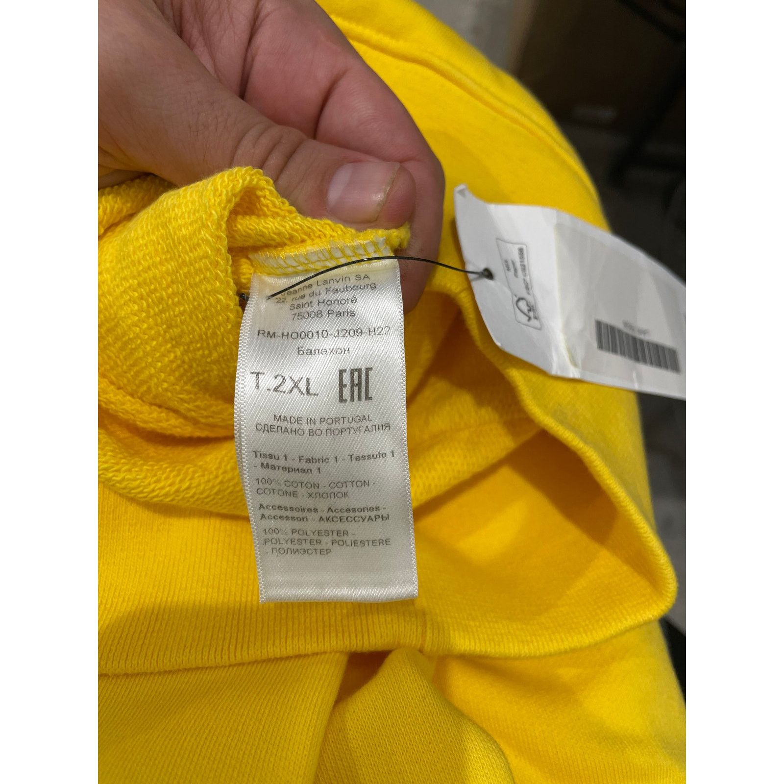 Lanvin Lanvin Yellow Navy Logo Hoodie XXL New Size US XXL / EU 58 / 5 - 3 Thumbnail