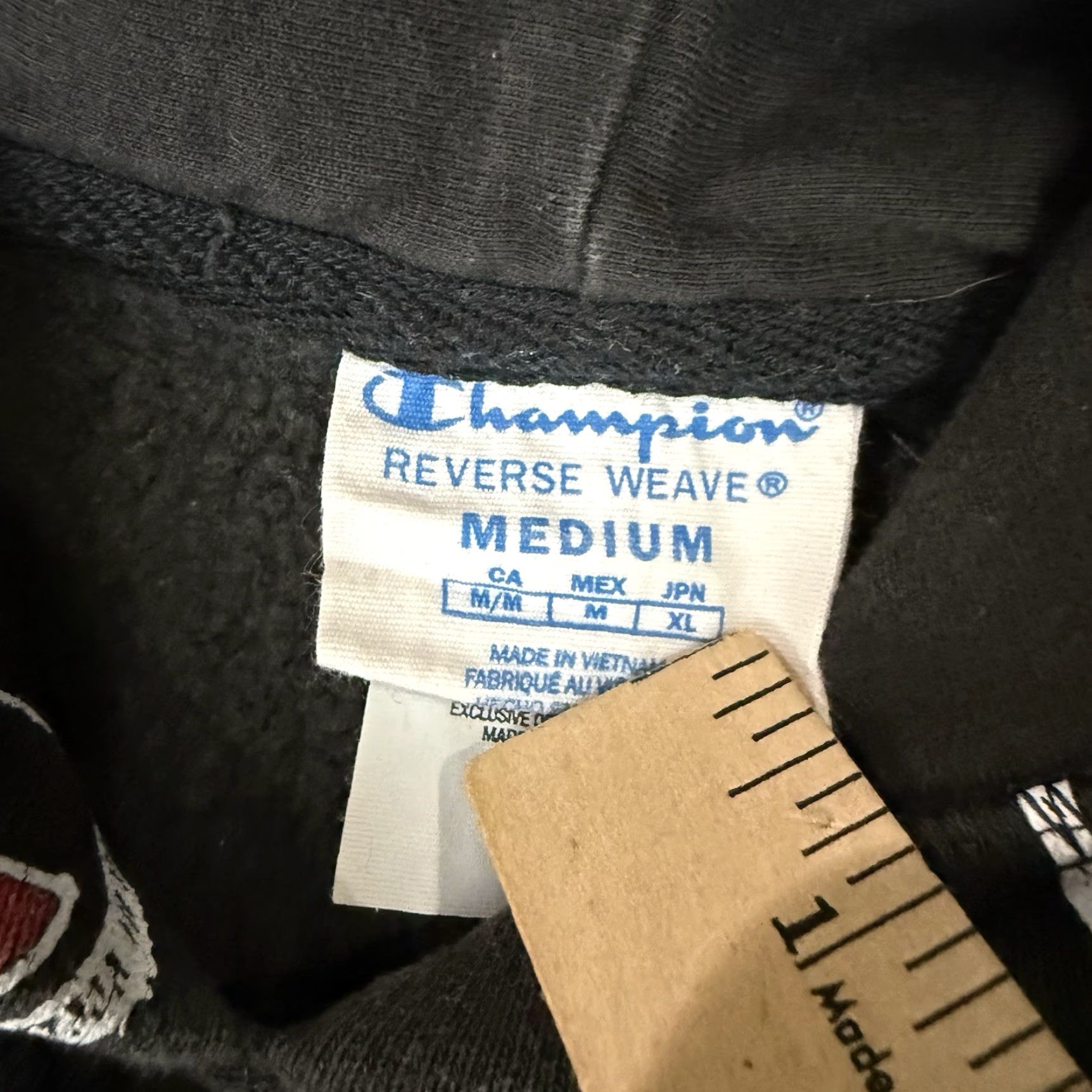 Champion Champion Hoodie Men M Black Sweatshirt Round Neck Pullover All Seasons Hooded Pockets Logo Graphic Print Reverse Weave Size US M / EU 48-50 / 2 - 3 Thumbnail