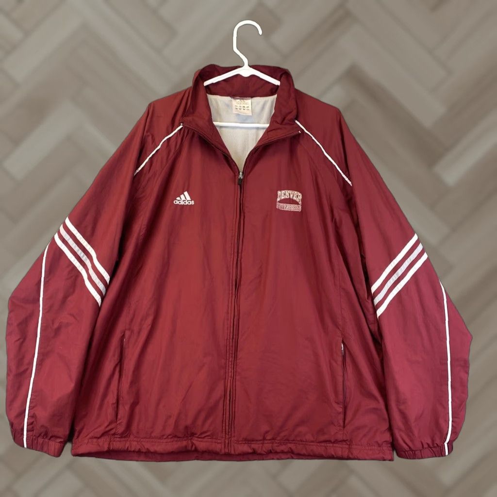 Adidas Adidas Windbreaker Track Jacket Mens Extra Large Red Burgundy Zip Logo 63-16 / Full Zip / Track Jacket / Logo / 63-16 / Adidas Size US XL / EU 56 / 4 - 1 Thumbnail