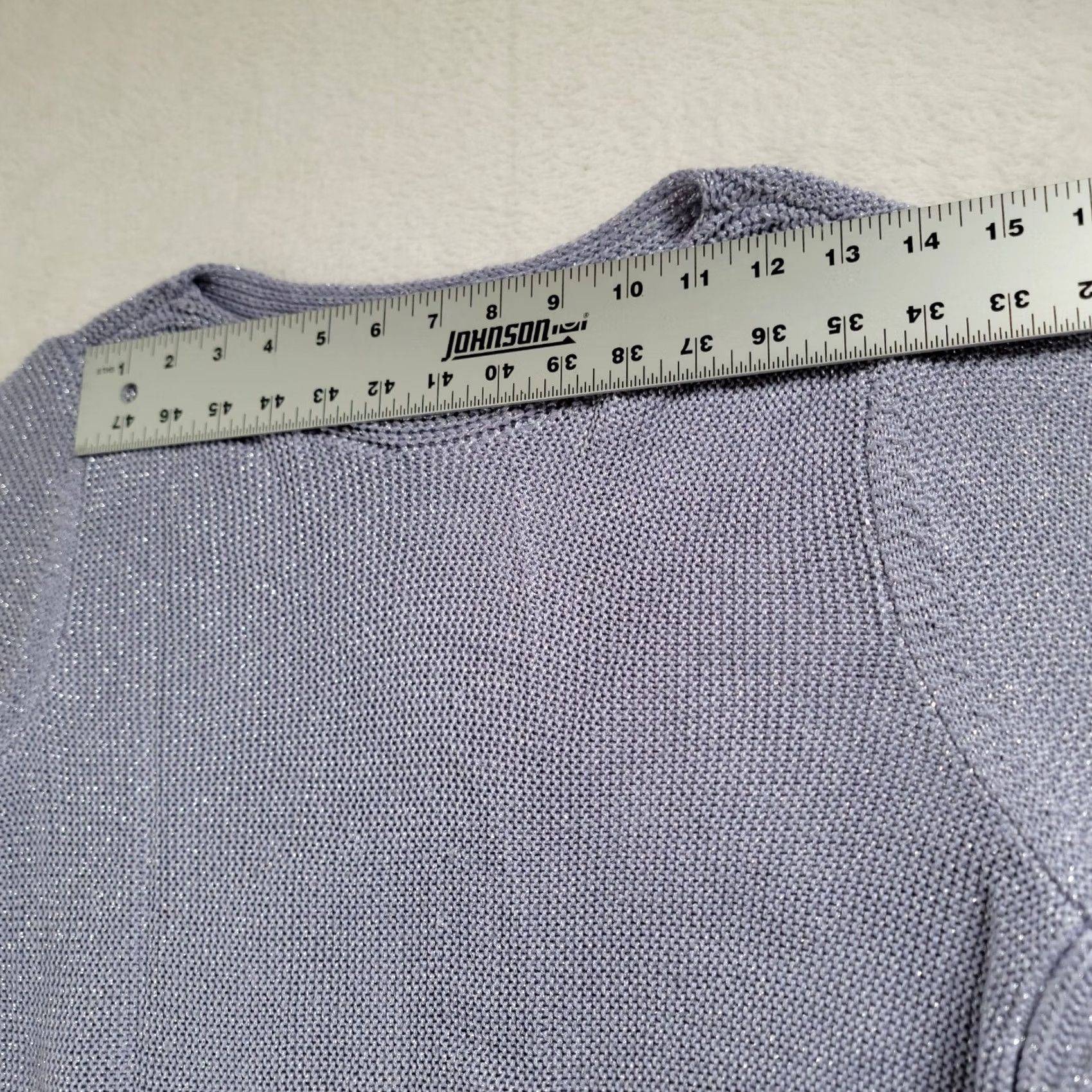 Vintage Chico's Womens Crewneck Silver Knit Pullover Long Sleeve Sweater Size 2, XS? Size XS / US 0-2 / IT 36-38 - 4 Thumbnail