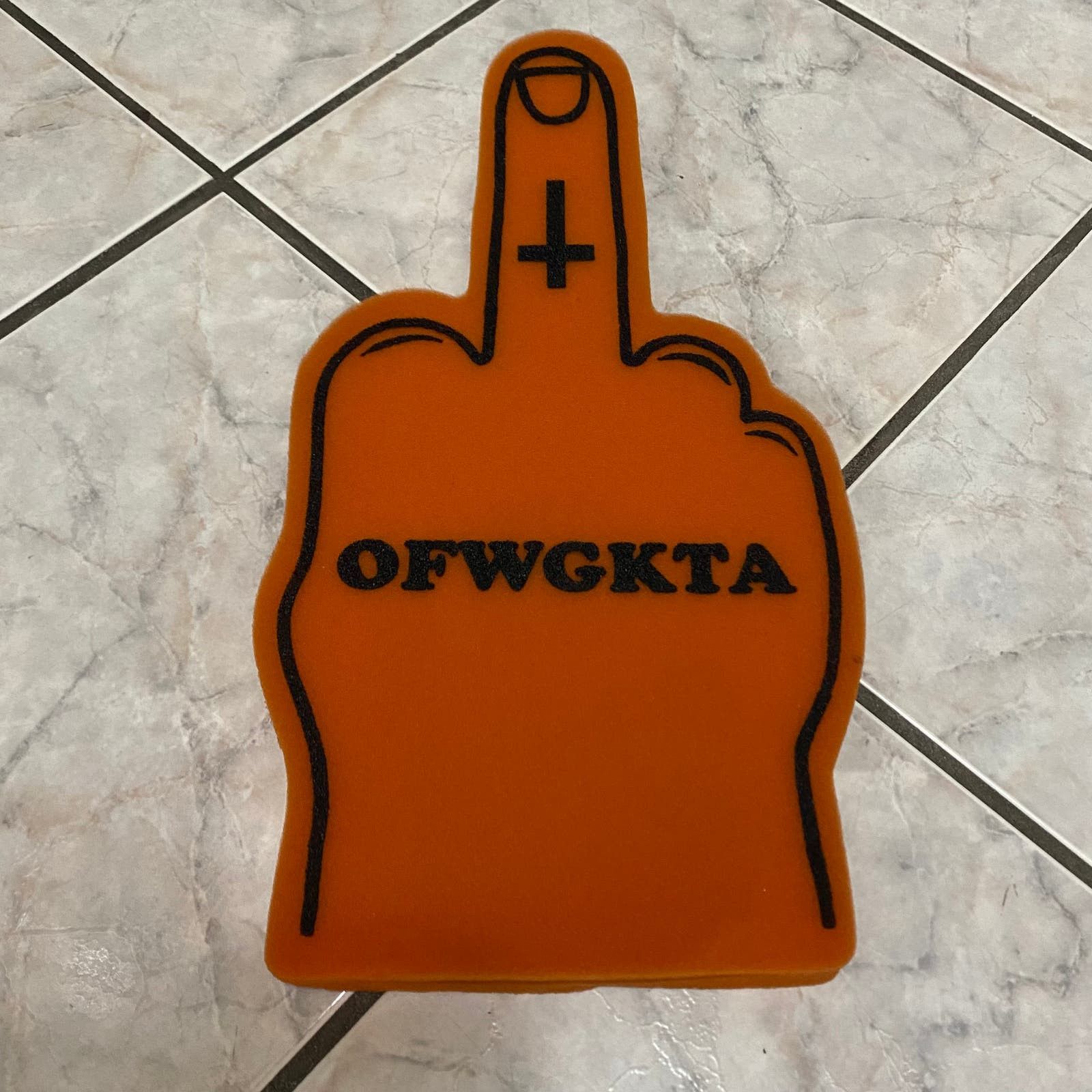 Odd Future OFWGKTA Tyler the Creator Foam Middle Finger Orange | Grailed