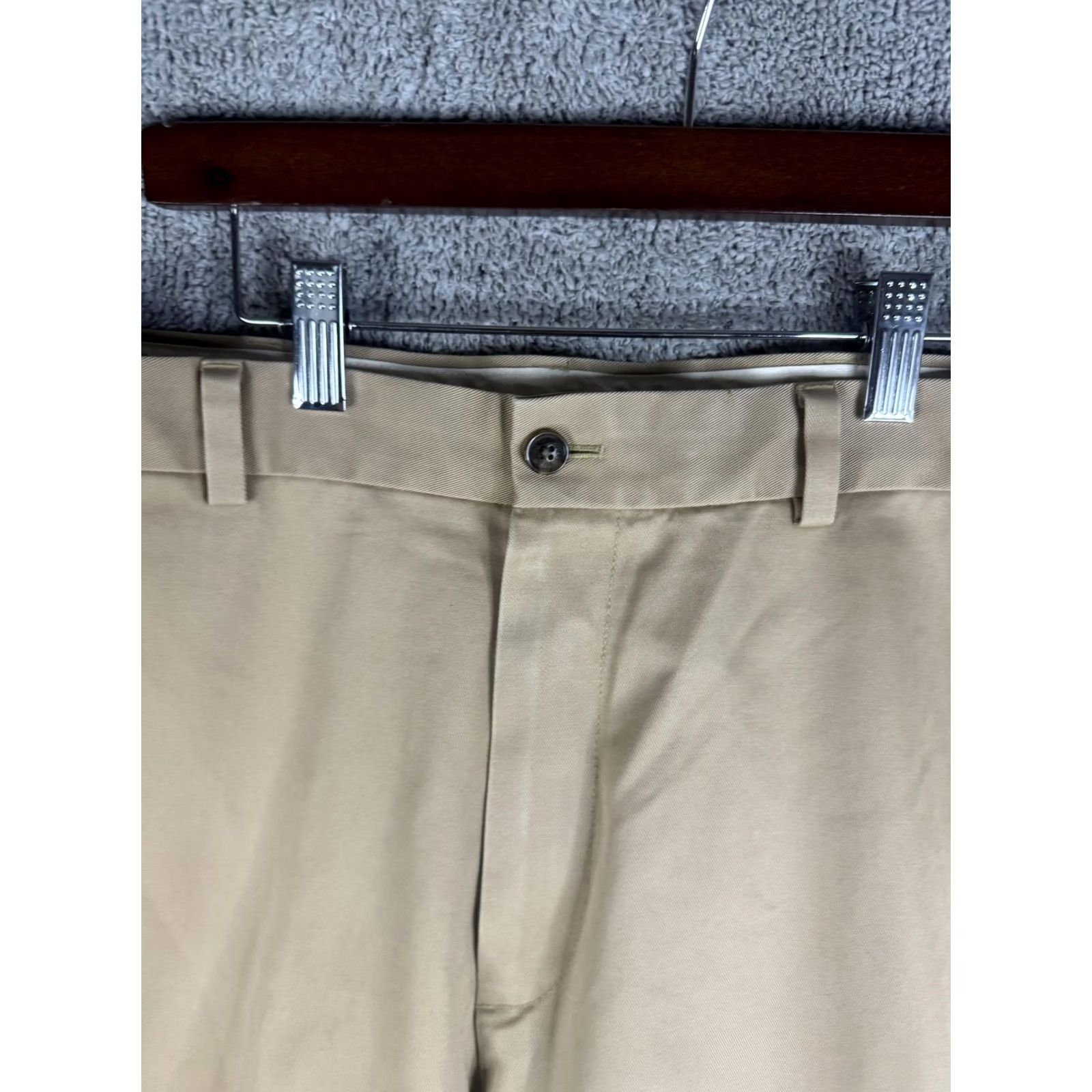 Brooks Brothers Brooks Brothers Hudson Chino Pants Mens 36x31 Khaki Beige Flat Front Cotton Size US 36 / EU 52 - 4 Thumbnail