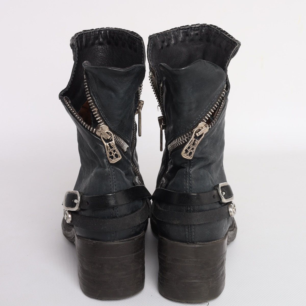 A.S.98 A.S.98 Airstep As98 Avantgarde Leather Zip Boots Shoes Grey Size US 7 / IT 37 - 8 Thumbnail