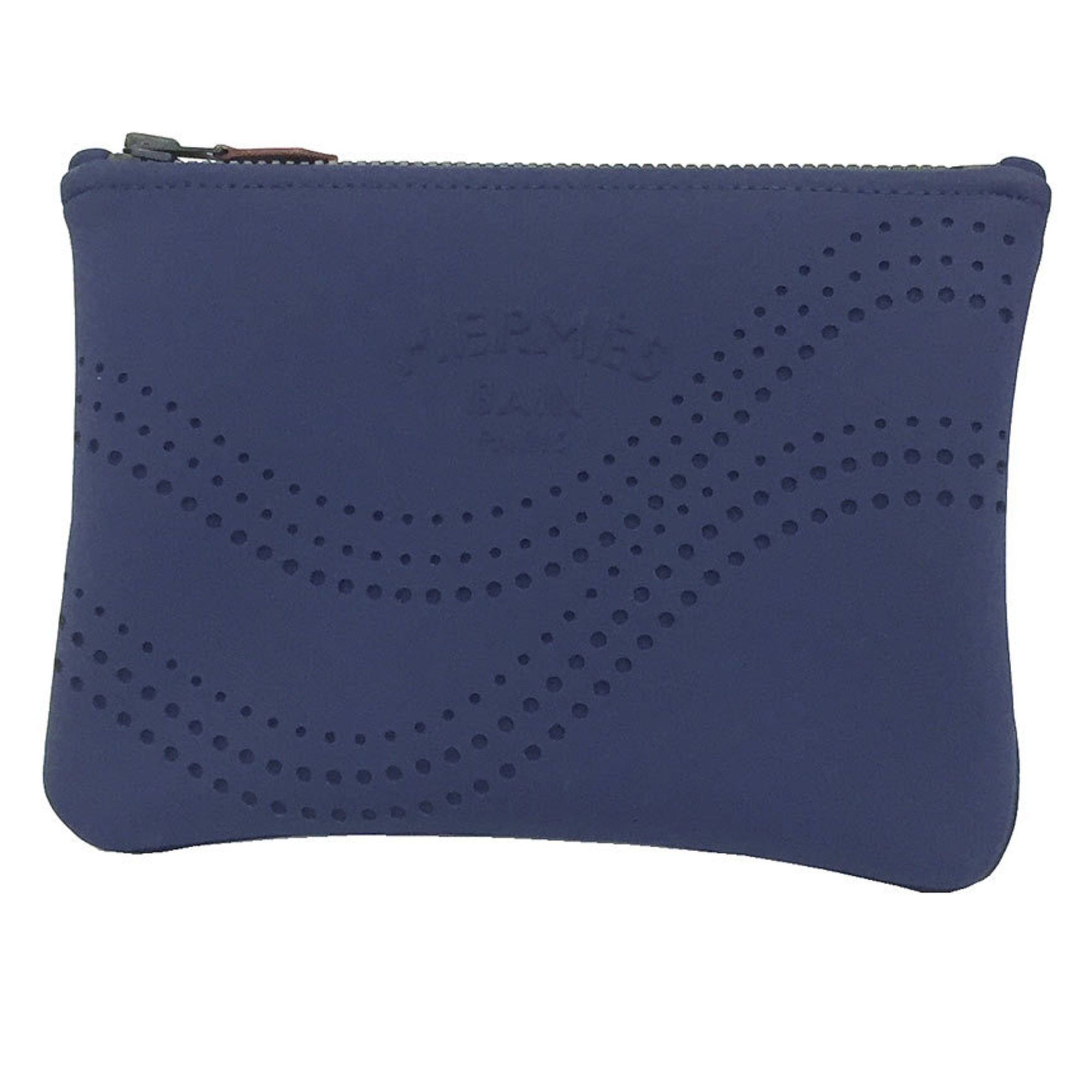 Hermes HERMES Neoban PM Wave Punching Flat Pouch Blue Navy Men's Women's Unisex Size ONE SIZE - 1 Thumbnail