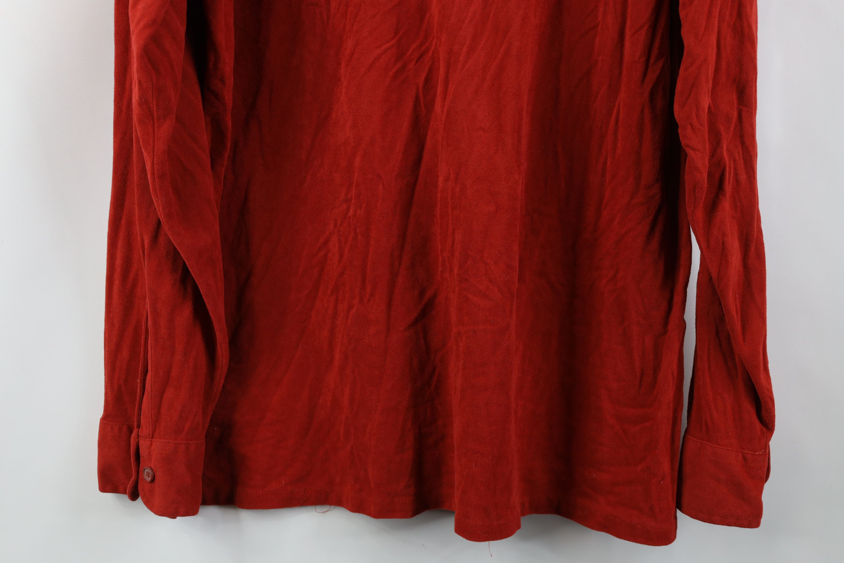 Vintage Vintage 70s Streetwear Velour Collared Button Shirt USA Size US L / EU 52-54 / 3 - 13 Thumbnail