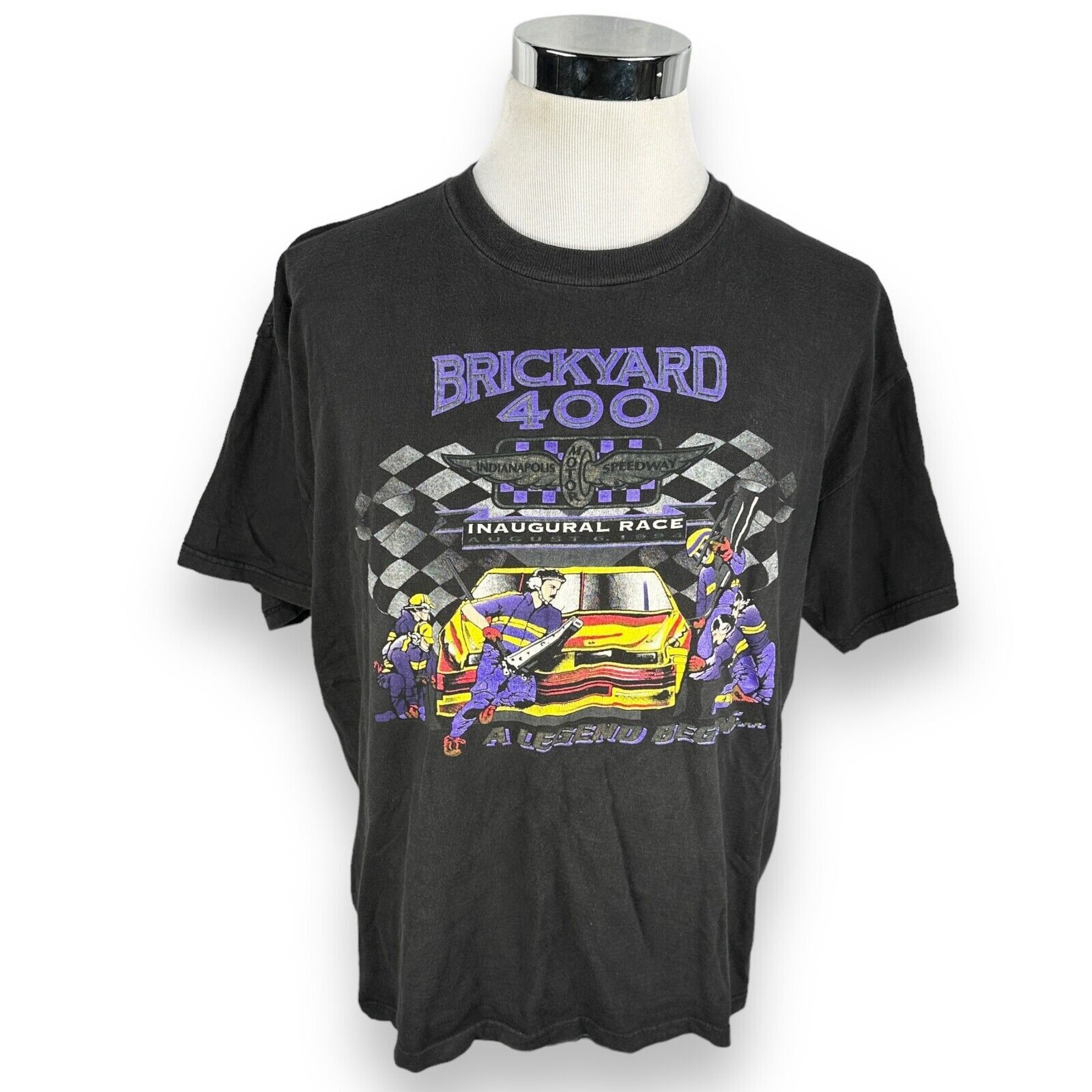 Logo 7 Vintage Logo 7 Nascar T-Shirt Men’s XL Black Brickyard 400 Size US XL / EU 56 / 4 - 1 Thumbnail
