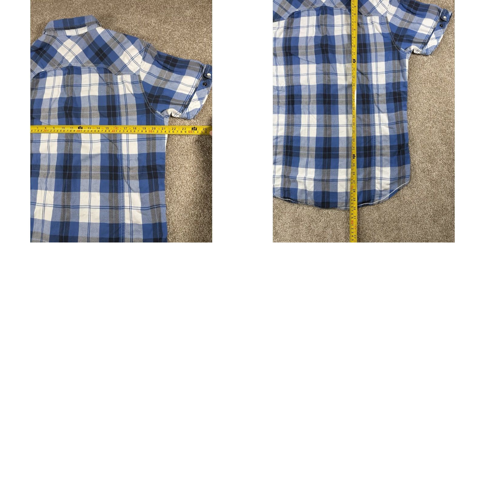 Petrol Industries Petrol Industries Blue Plaid Pearl Snap Embroidered Work Shirt Mens Large Button-Up Shirt Size US L / EU 52-54 / 3 - 8 Thumbnail