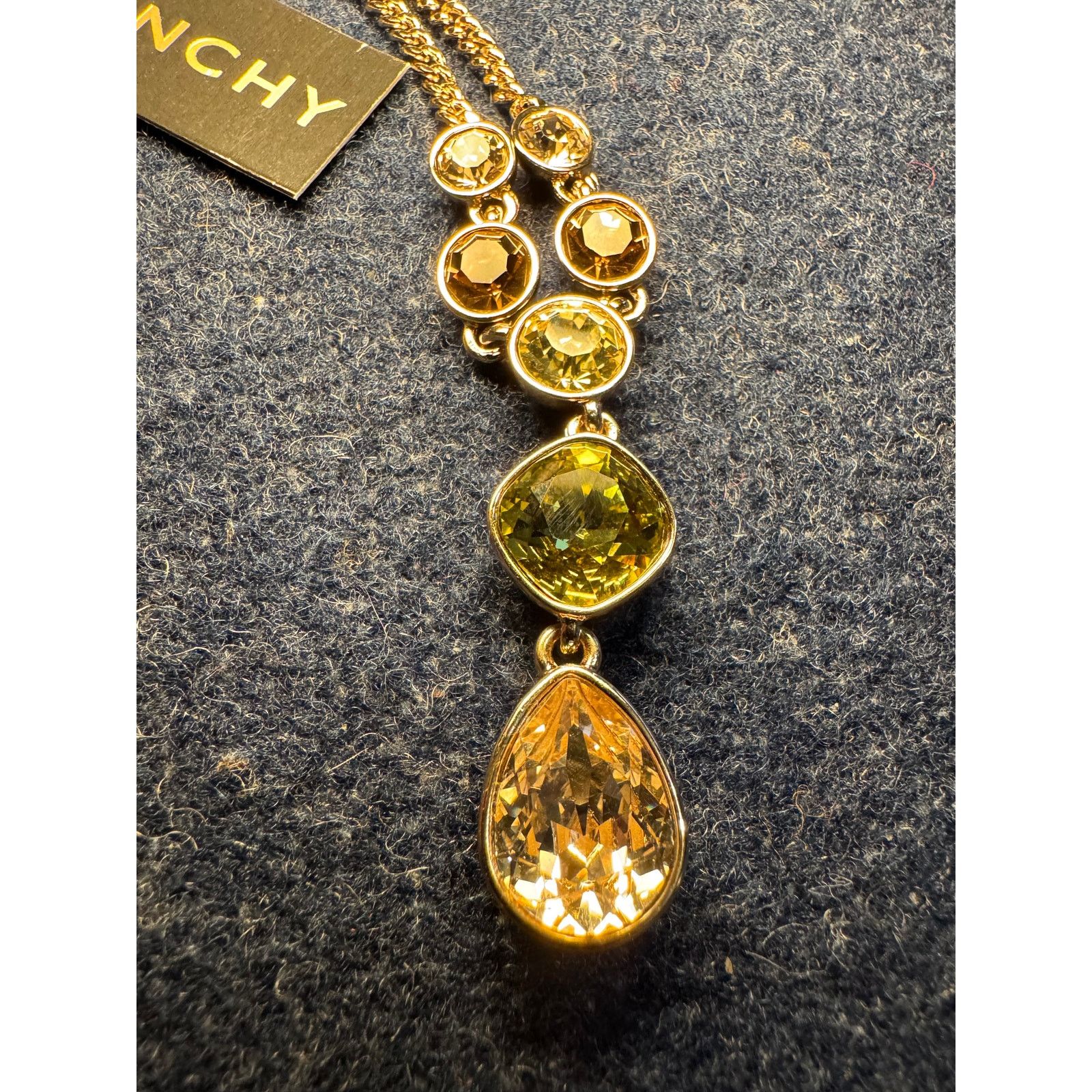 Givenchy Givenchy 18in Gold Tone Crystal Drop Necklace New Size ONE SIZE - 2 Thumbnail