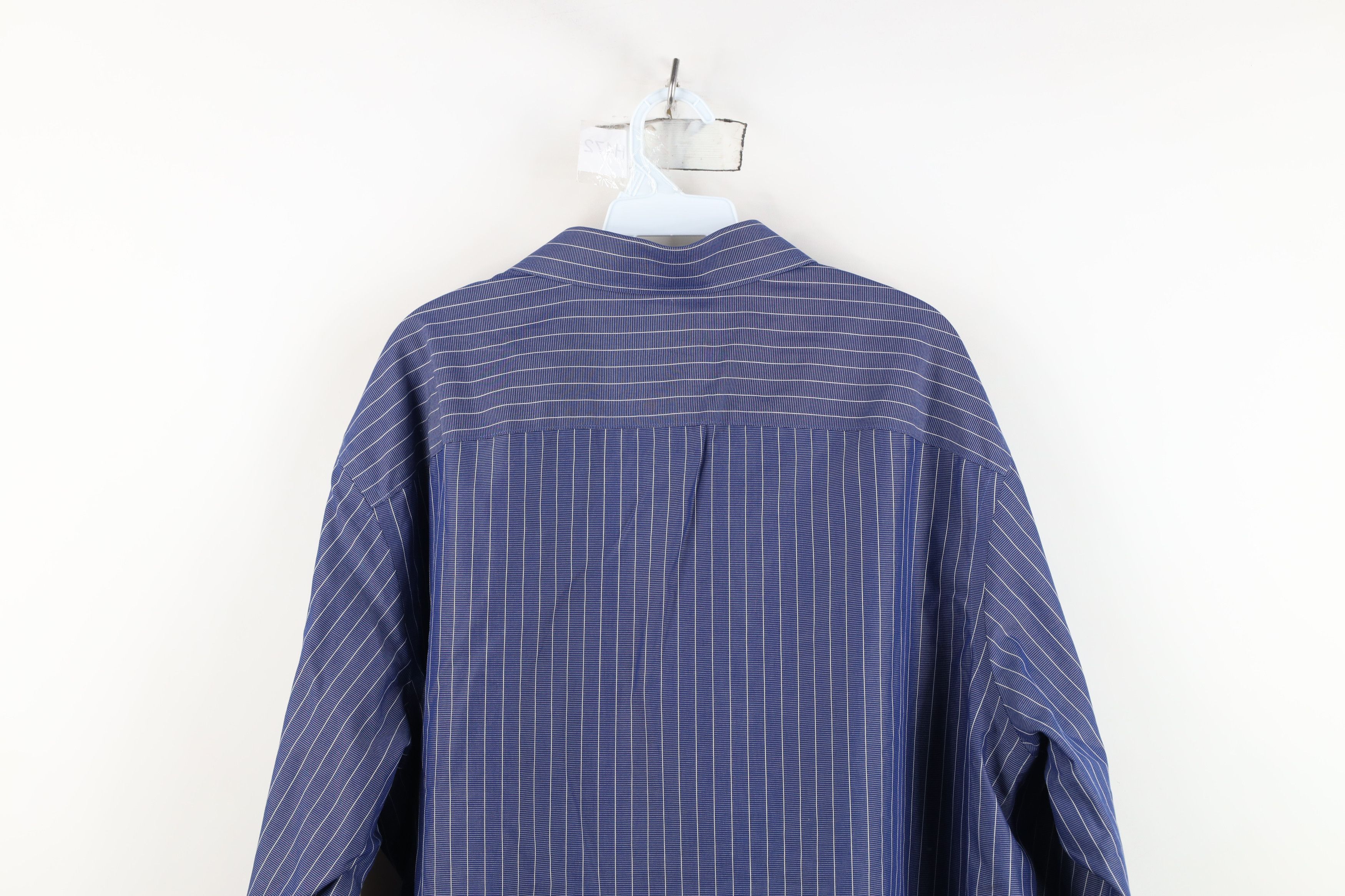 UNTUCKit Untuckit Pinstriped Collared Button Dress Shirt Blue Size US XXL / EU 58 / 5 - 10 Thumbnail