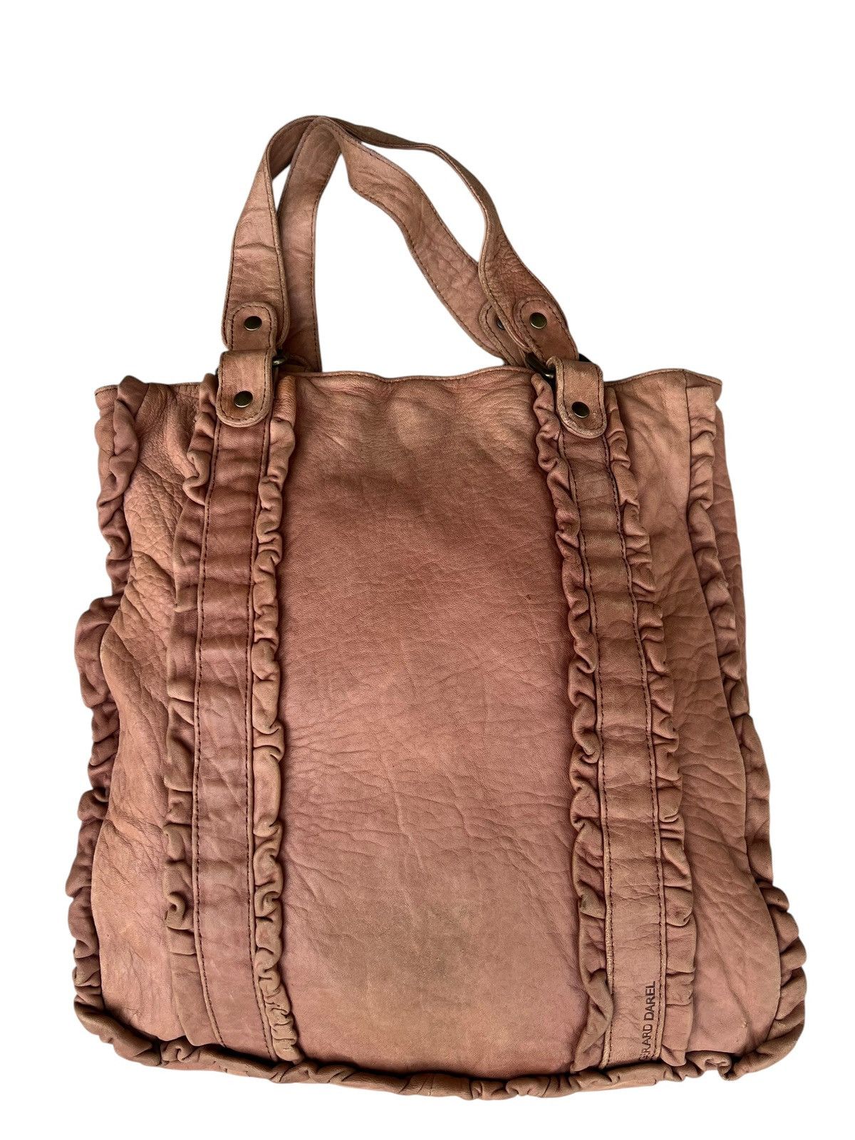 Leather Vintage Gerard Darel Distressed Patina Leather Tote Bag Size ONE SIZE - 10 Thumbnail