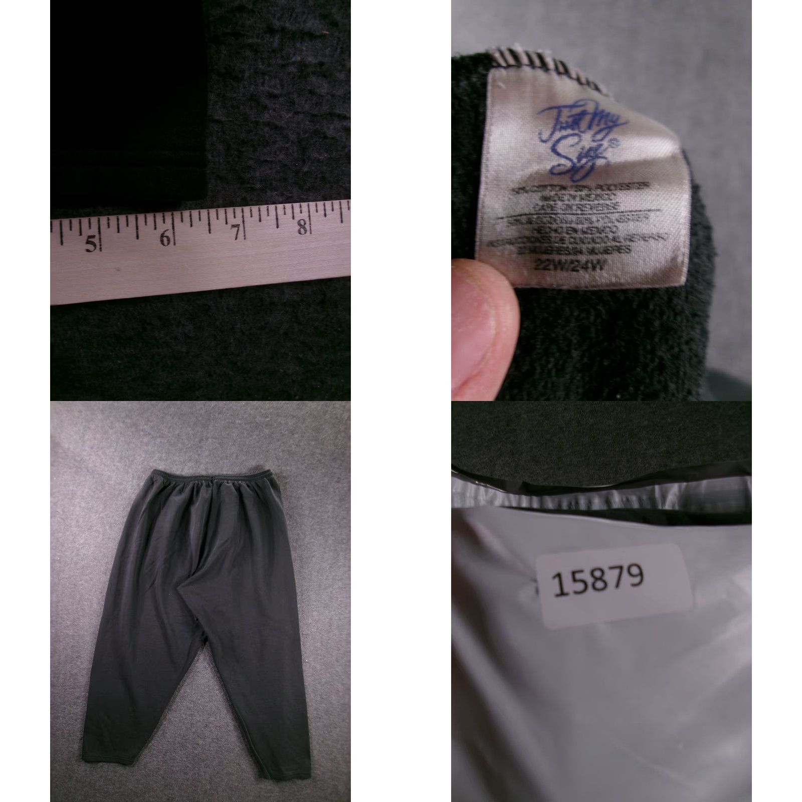 Vintage Just My Size Sweatpants Womens Plus 22W/24W Black Elastic Waist Fleece Lined Pull On Casual Sportswear Size 40" / US 18 - 8 Thumbnail