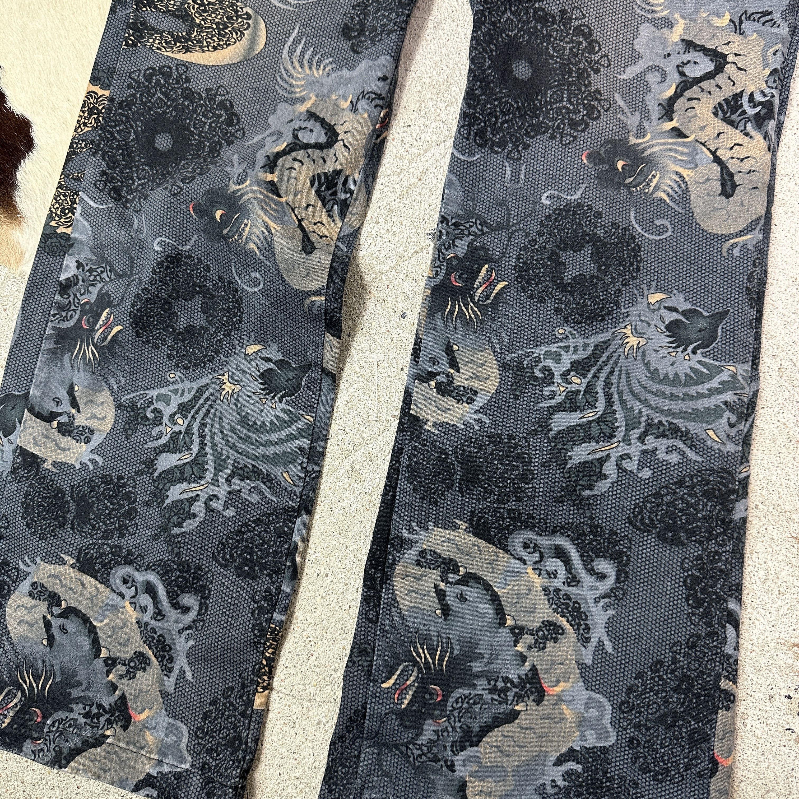 Vintage Vintage Streetwear Dragon Tiger Fullprint Jeans Y2K Size 38" / US 16 / IT 52 - 3 Thumbnail