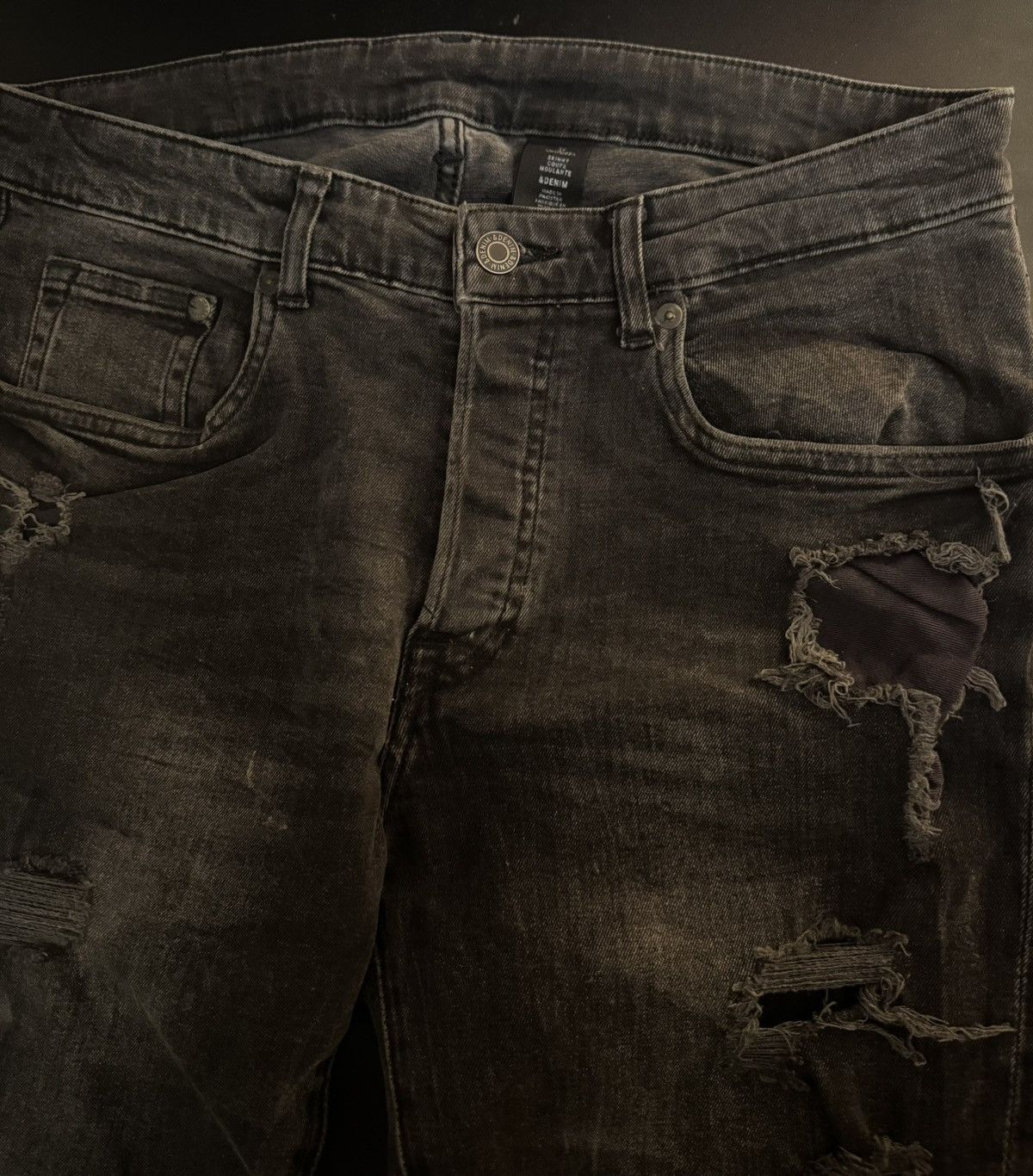 Other Men Black Ripped Skinny Jeans Size US 32 / EU 48 - 5 Thumbnail