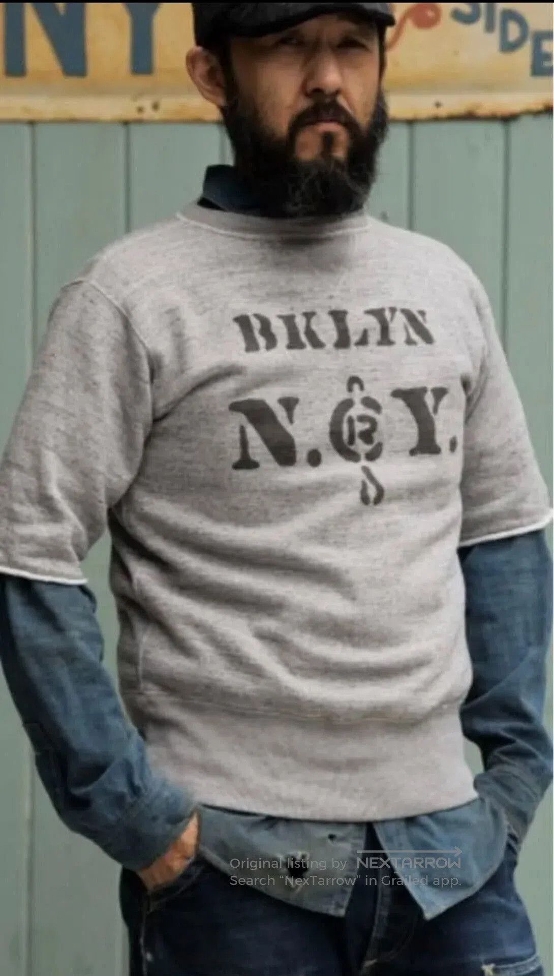 Freewheelers gray short sleeve sweatshirt with print. Size US M / EU 48-50 / 2 - 1 Thumbnail