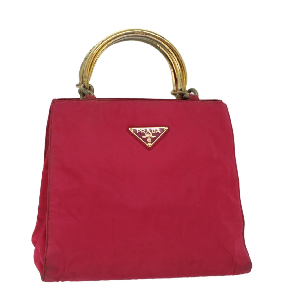 image of Prada Hand Bag Nylon Pink Auth 52499, Women's