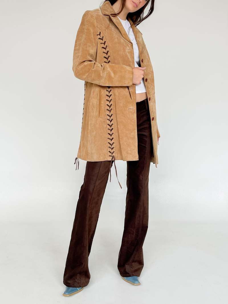 Wilsons Leather Vintage Wilsons Leather Maxima Brown Suede Trench Coat Size XL / US 12-14 / IT 48-50 - 1 Thumbnail