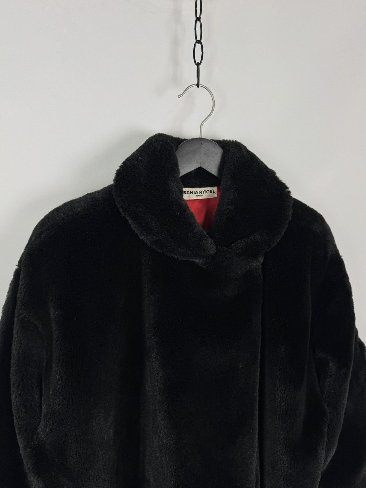 Sonia Rykiel Sonia Rykiel Paris Faux-Fur Maxi Length Black Overcoat Size ONE SIZE - 6 Thumbnail