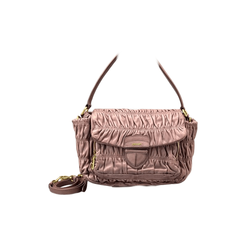 Prada Prada Ruched Leather Handle Bag Size ONE SIZE - 1 Thumbnail