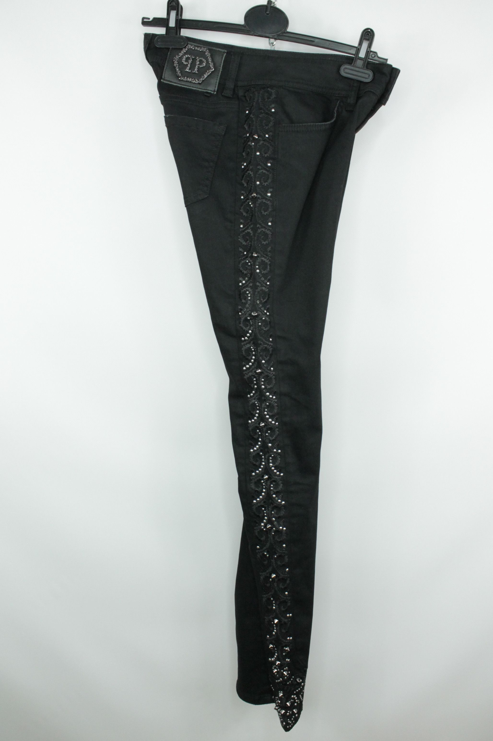 Designer × Philipp Plein Philipp Plein Strawberry Cheesecake Black Denim Women Jeans Size 26" / US 2 / IT 38 - 8 Thumbnail