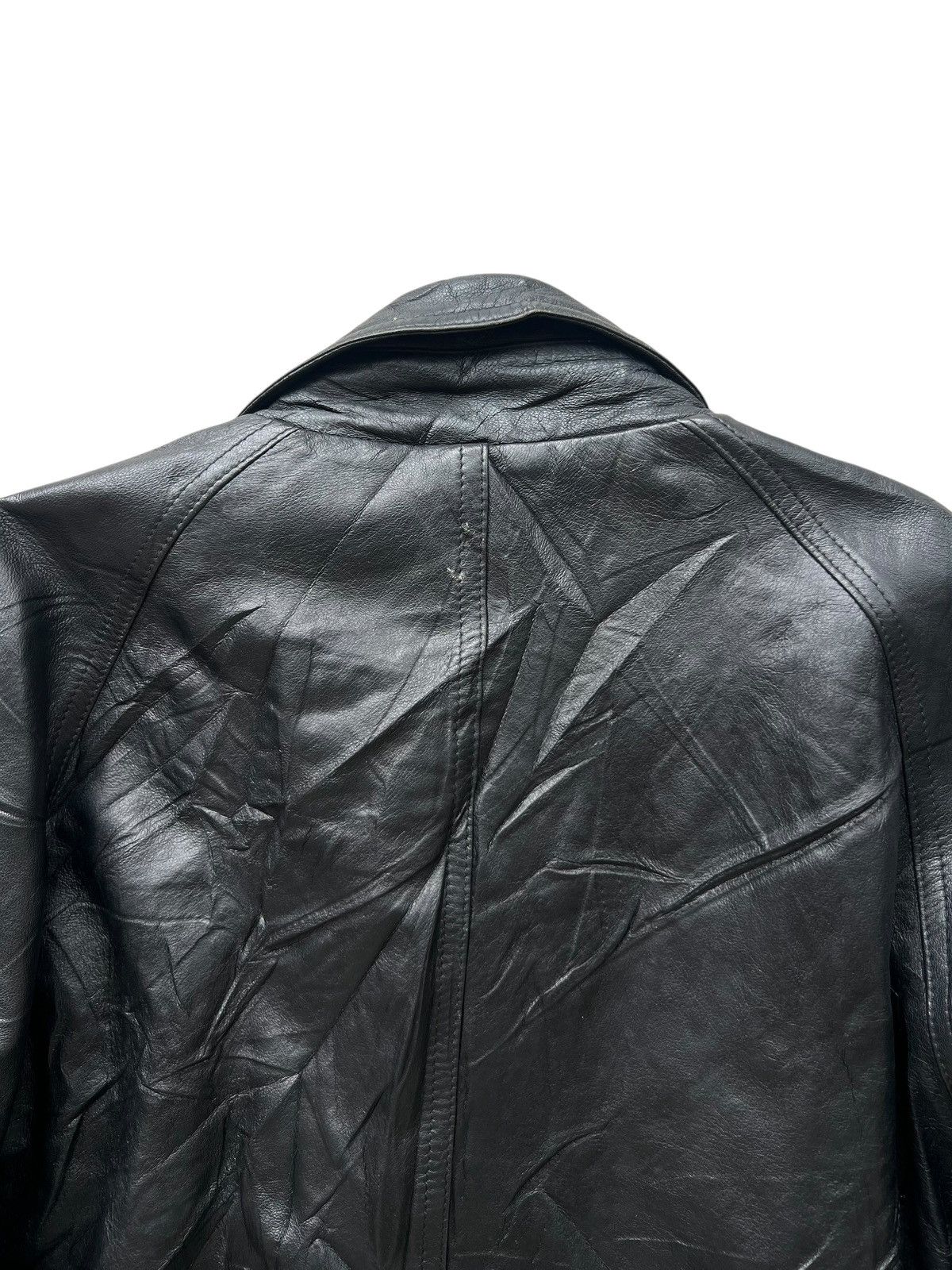 Japanese Brand × Vintage Nonchalant Ans Black Trench Coat Leather Jacket Size US L / EU 52-54 / 3 - 5 Thumbnail