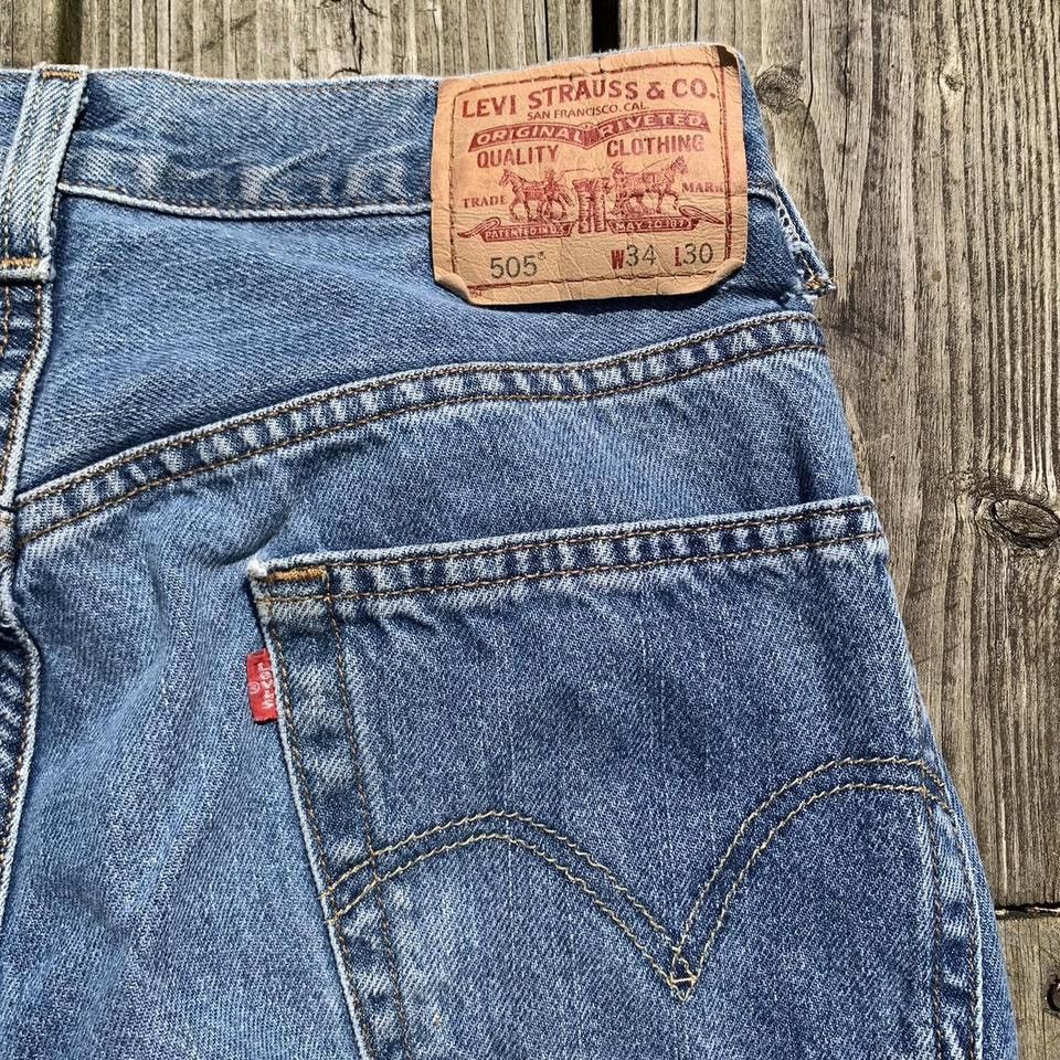 Levi's Vintage Clothing × Vintage Levis 505 Light Blue Faded Denim Jeans 34 x 30 Size US 34 / EU 50 - 5 Thumbnail