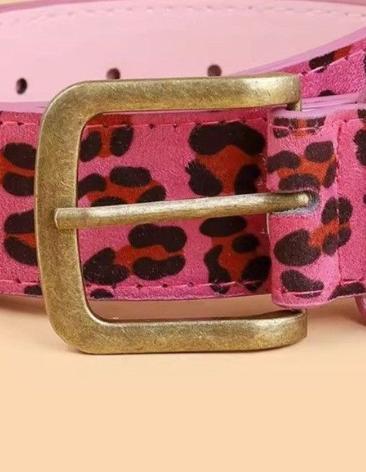 Japanese Brand × Vintage Pink Leopard Printed Belt Size ONE SIZE - 2 Thumbnail