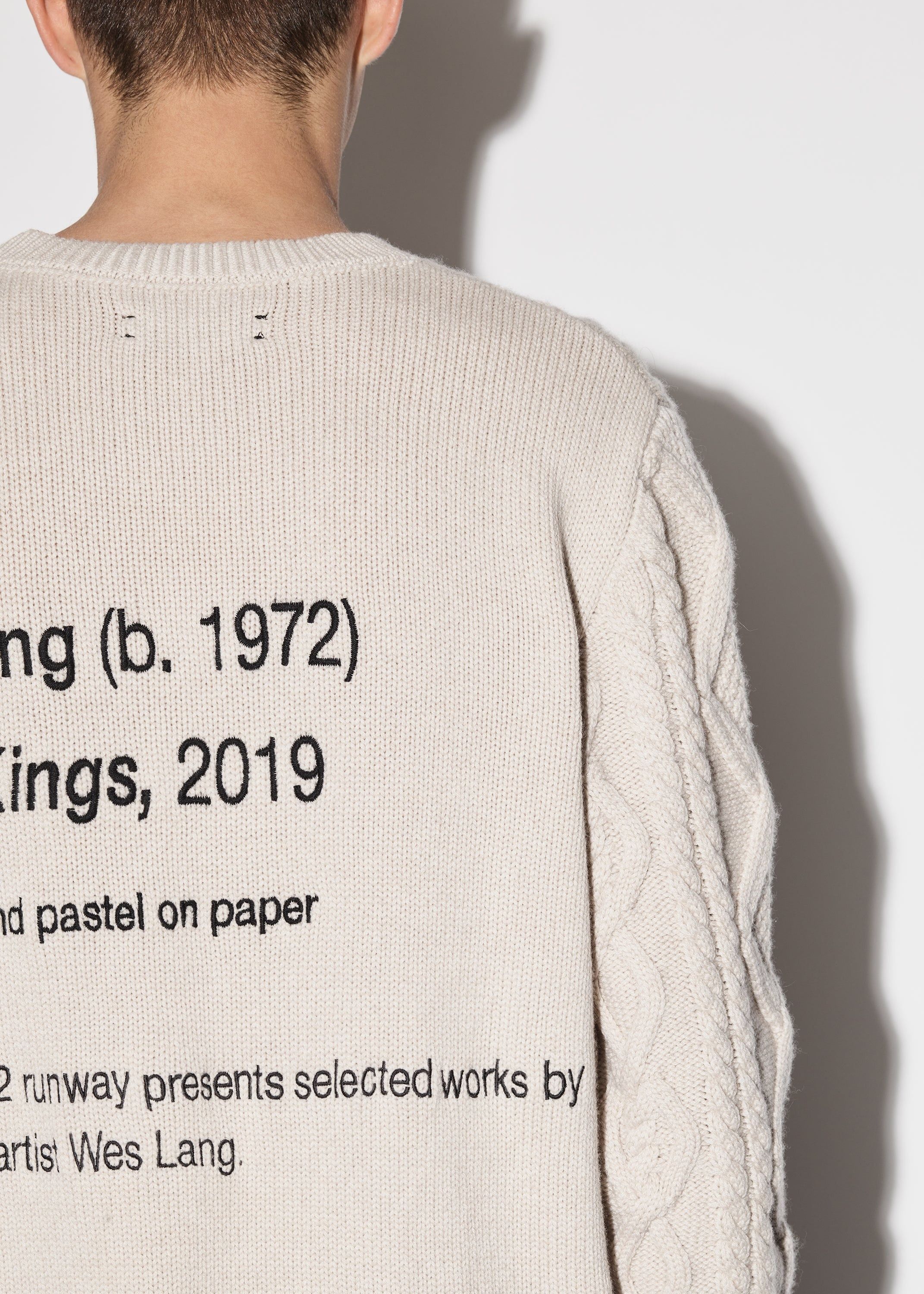 Amiri × Wes Lang o1w1db11224 Cable Reaper Crew Sweater in Beige Size US S / EU 44-46 / 1 - 6 Thumbnail