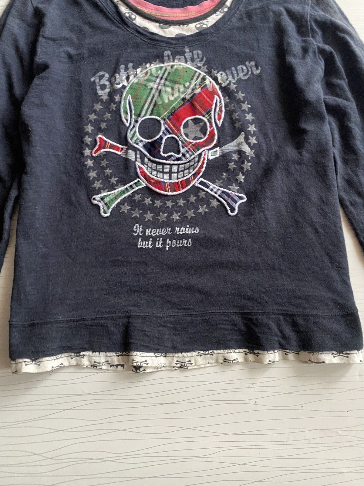 Hysteric Glamour × Undercover Japanese Skull Tartan Poem Longsleeve Tee Shirt Size US M / EU 48-50 / 2 - 6 Thumbnail
