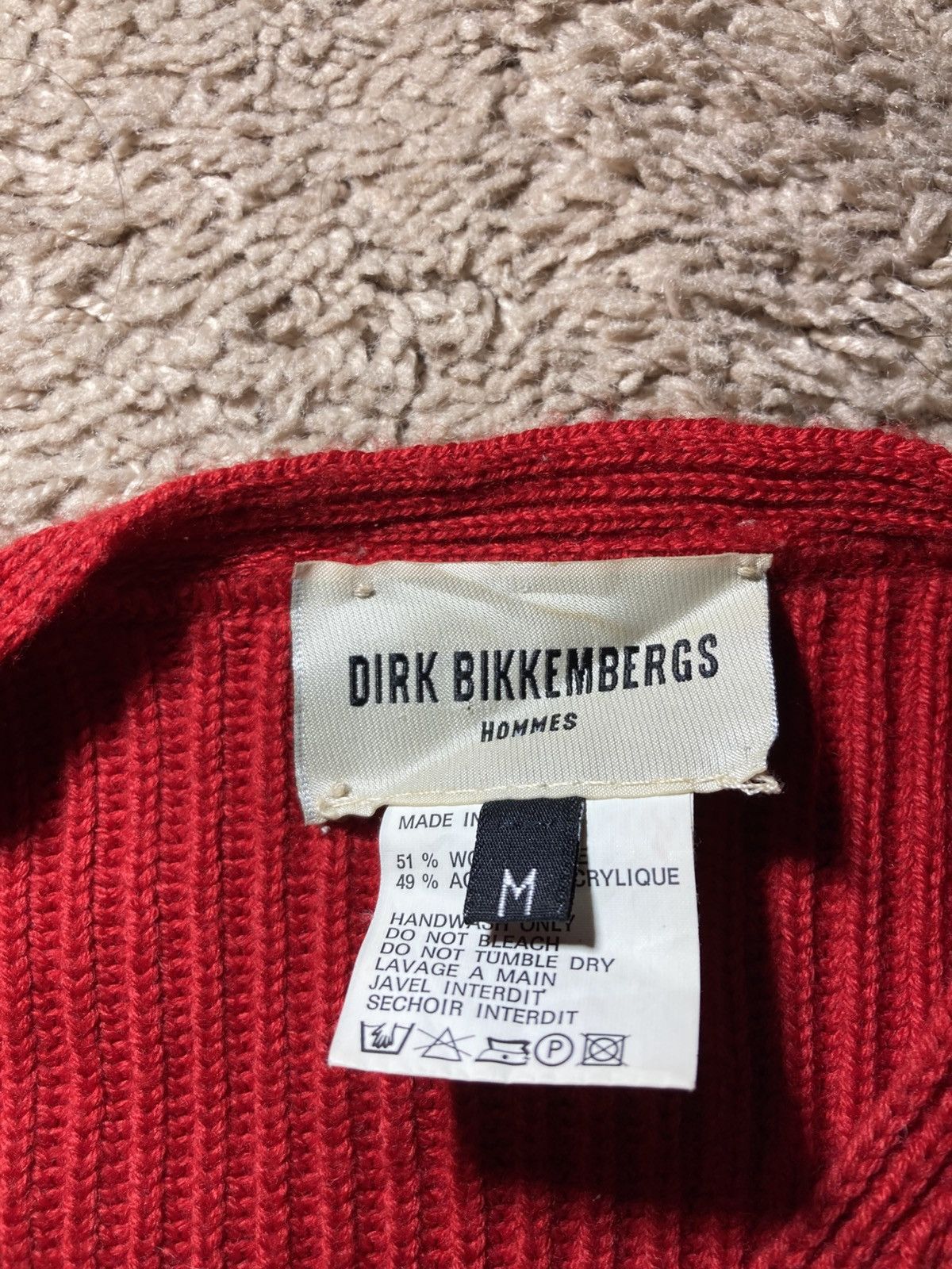 Dirk Bikkembergs AW95 Dirk Bikkembergs Knit V-Neck 1 Number Cut Out Wool Size US M / EU 48-50 / 2 - 5 Thumbnail