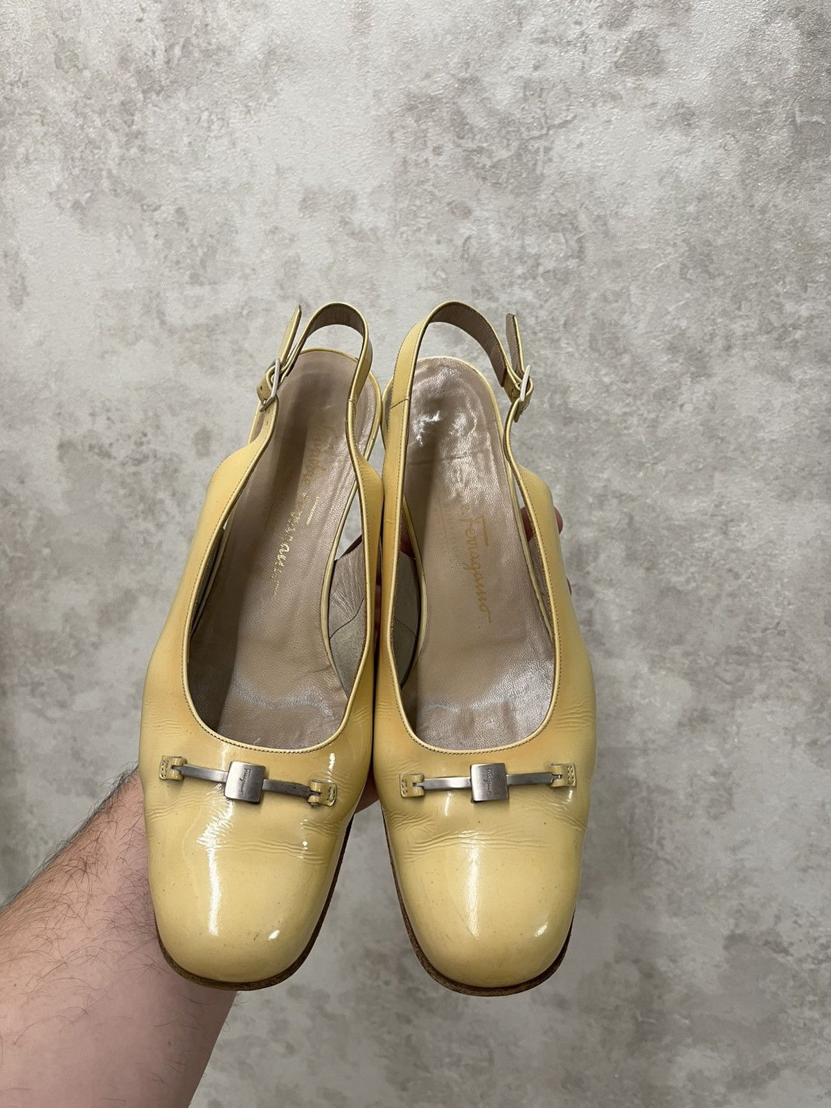 Salvatore Ferragamo Salvatore Ferragamo Patent Leather Mules Heels Vara Buckle Size US 7 / IT 37 - 2 Thumbnail