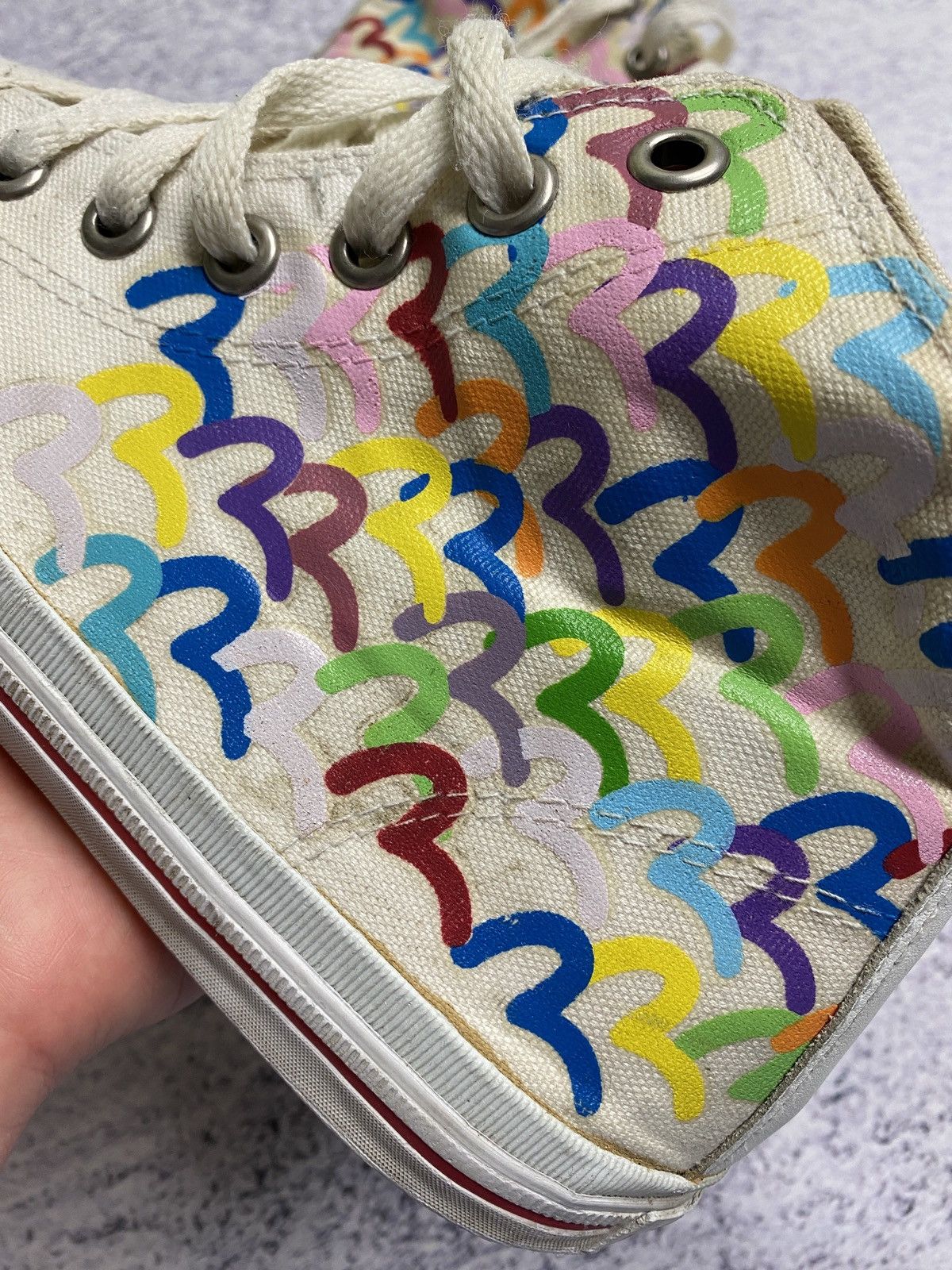 Evisu × Vintage Vintage Evisu Rainbow Repeat Logo Shoes High Top Sneakers Size US 9 / EU 42 - 15 Thumbnail