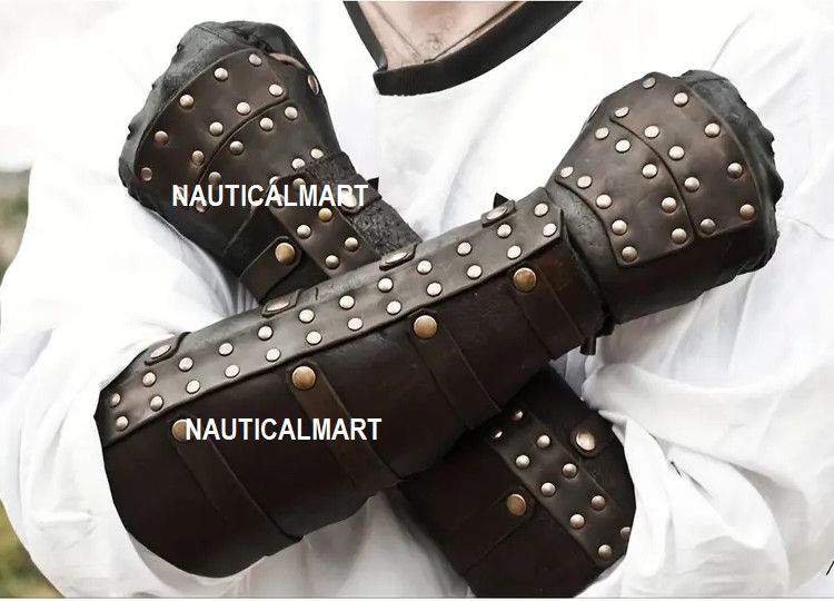 Other Viking Medieval Renaissance Arm Rivet Wrist Guard Size ONE SIZE - 1 Thumbnail