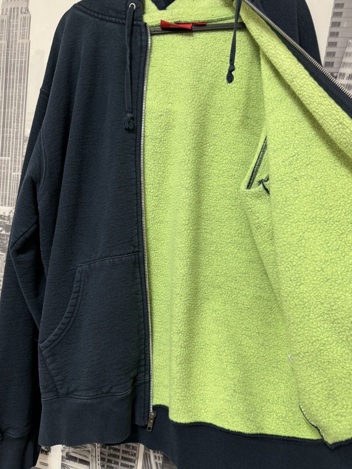 Supreme 🔥 SS18 Supreme Contrast Small Box Zip Jacket Navy SZ Large Size US L / EU 52-54 / 3 - 6 Thumbnail