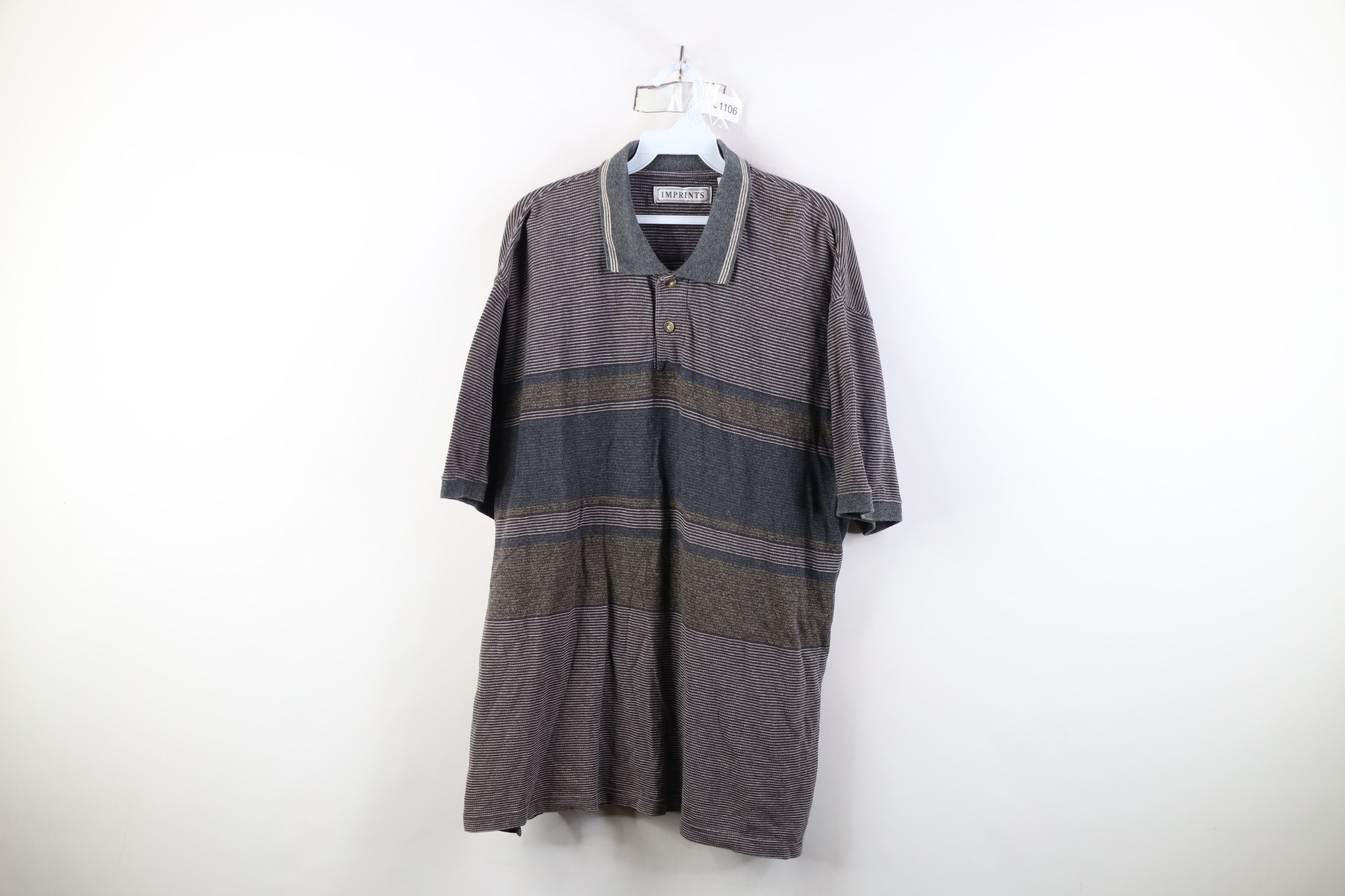 Vintage Vintage 90s Streetwear Block Knit Golf Polo Shirt Cotton Size US XL / EU 56 / 4 - 1 Thumbnail