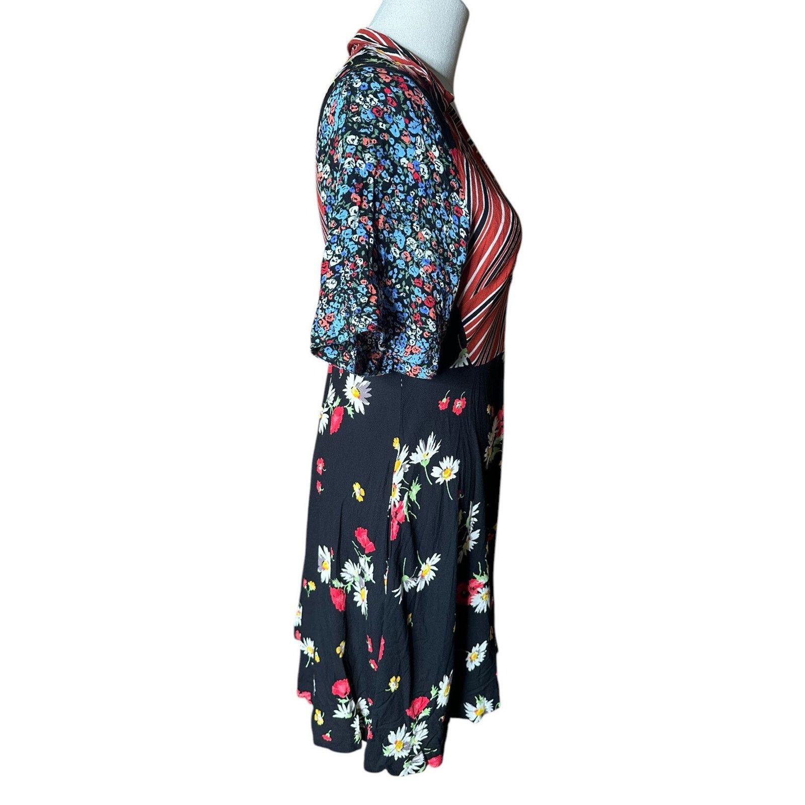 Free People Free People Mix It Up Printed Patchwork Mini Dress Boho 8 Size M / US 6-8 / IT 42-44 - 9 Thumbnail