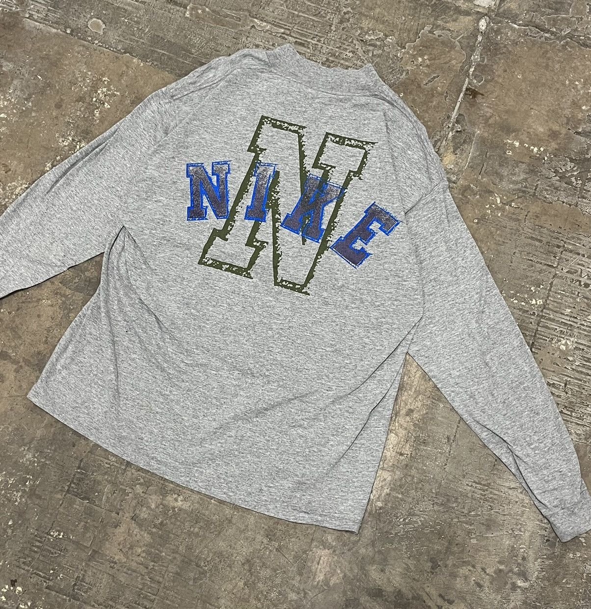 image of Crazy Vintage 90's Nike Grail Longsleeve Shirt in Grey, Men's (Size XL)