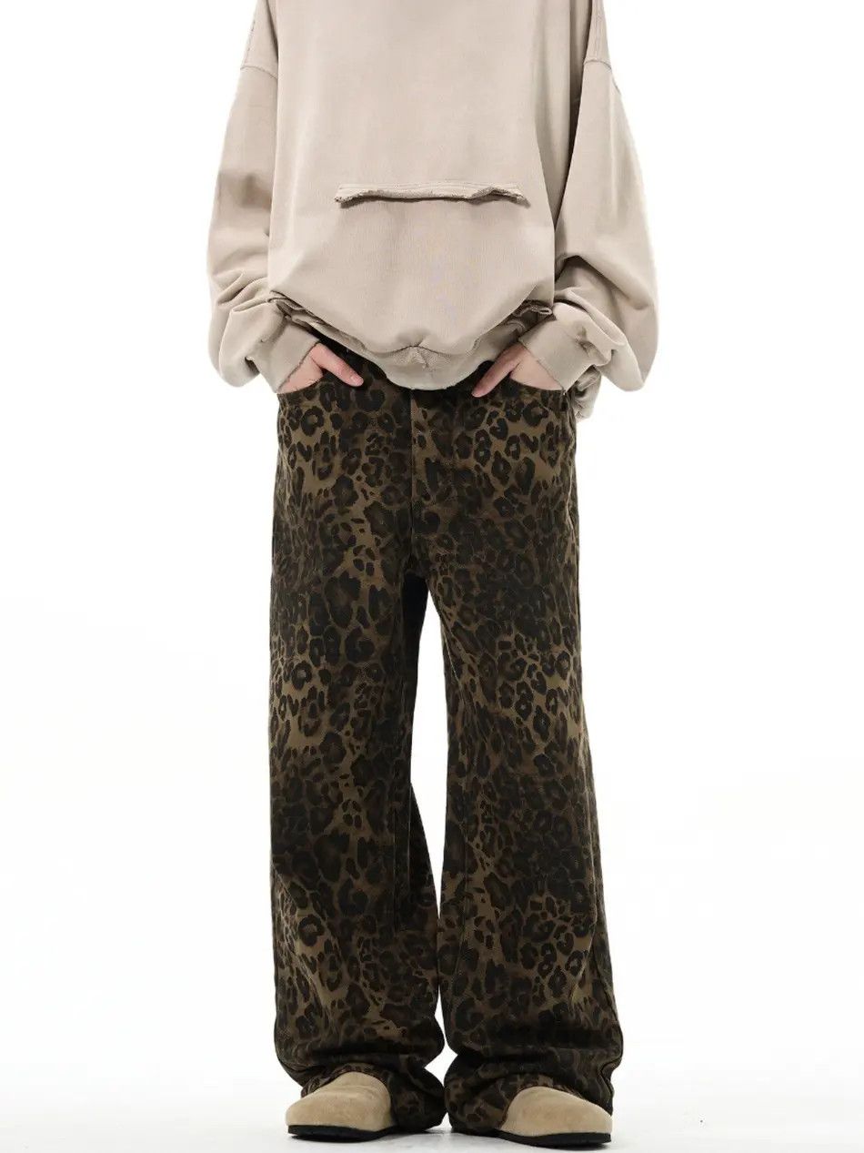 Japanese Brand × Jean Retro loose leopard print high street jeans Size US 32 / EU 48 - 3 Thumbnail