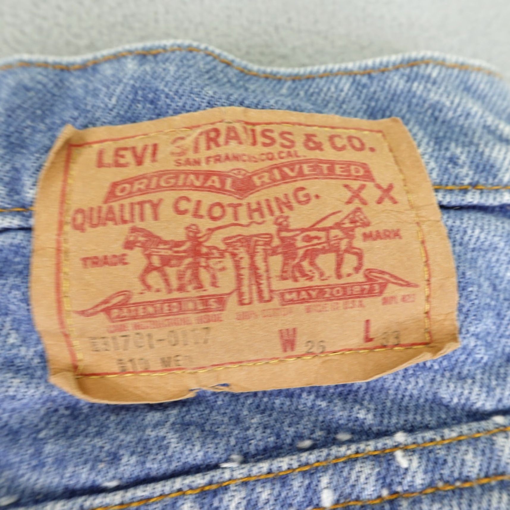 Levi's VINTAGE Levi's Skirt Womens 25 Blue Denim Beaded Rework Hippie Boho Midi Flare Size 42" / US 20 - 6 Thumbnail