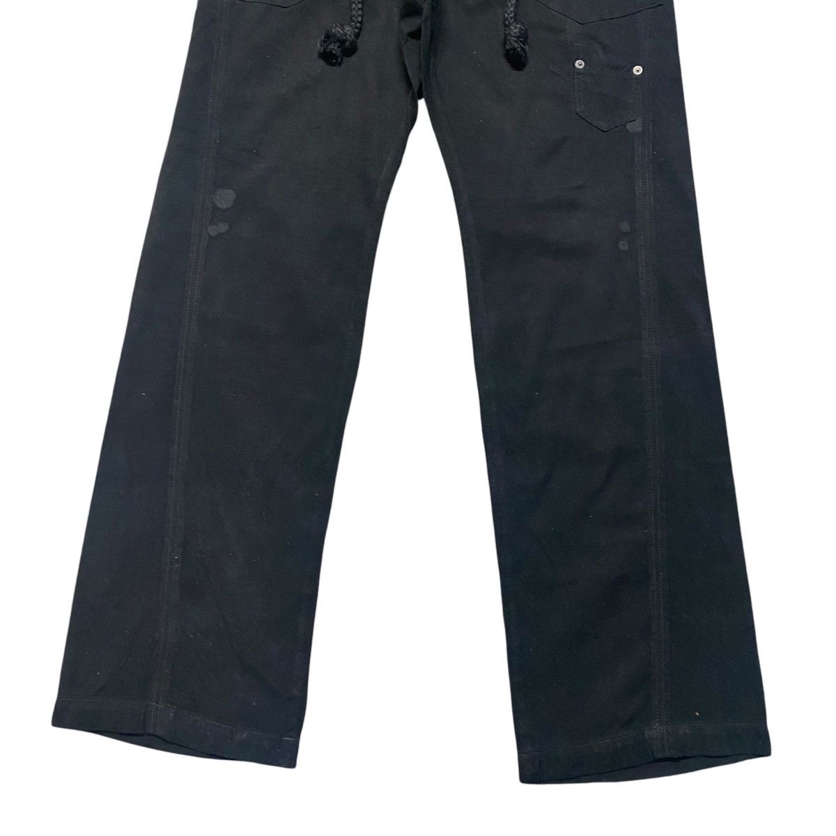 Japanese Brand Japanese Brand Bartack Black Cargo Pants Drawstring Size US 33 - 6 Thumbnail