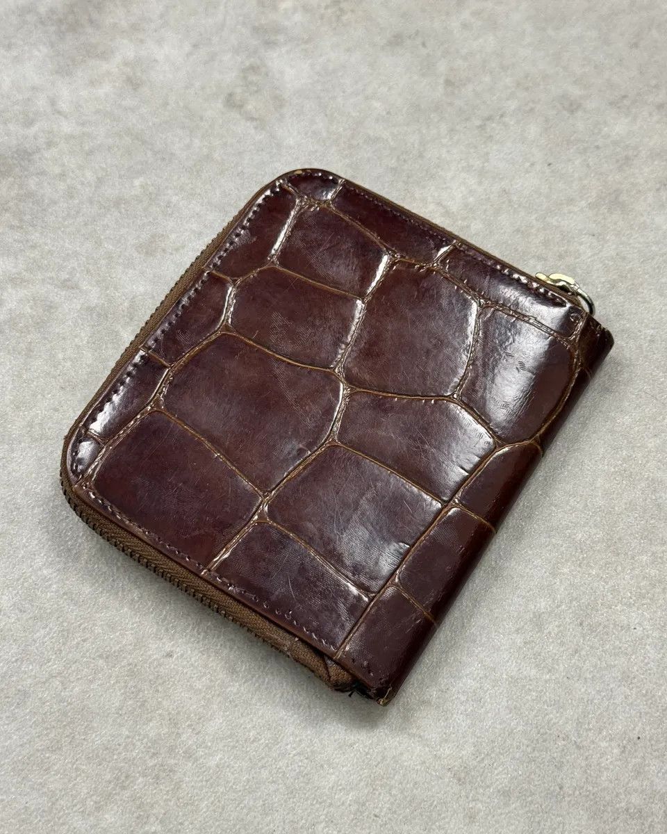 Prada Prada Brown Crocodile Embossed Leather Zip Wallet Size ONE SIZE - 2 Thumbnail