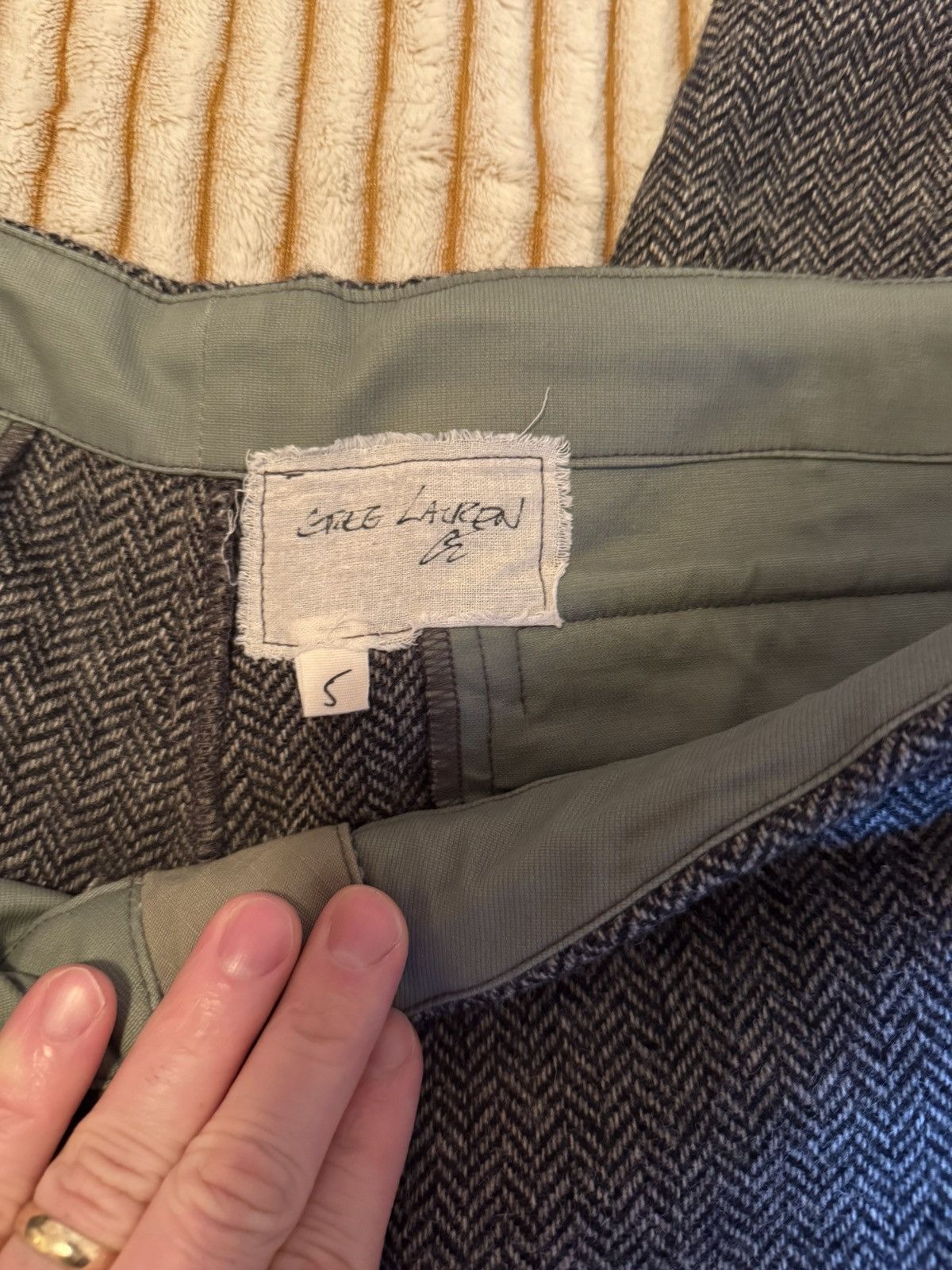 Greg Lauren Greg Lauren B/W Herringbone Lounge Pant (sz GL 5) Size US 38 / EU 54 - 3 Thumbnail