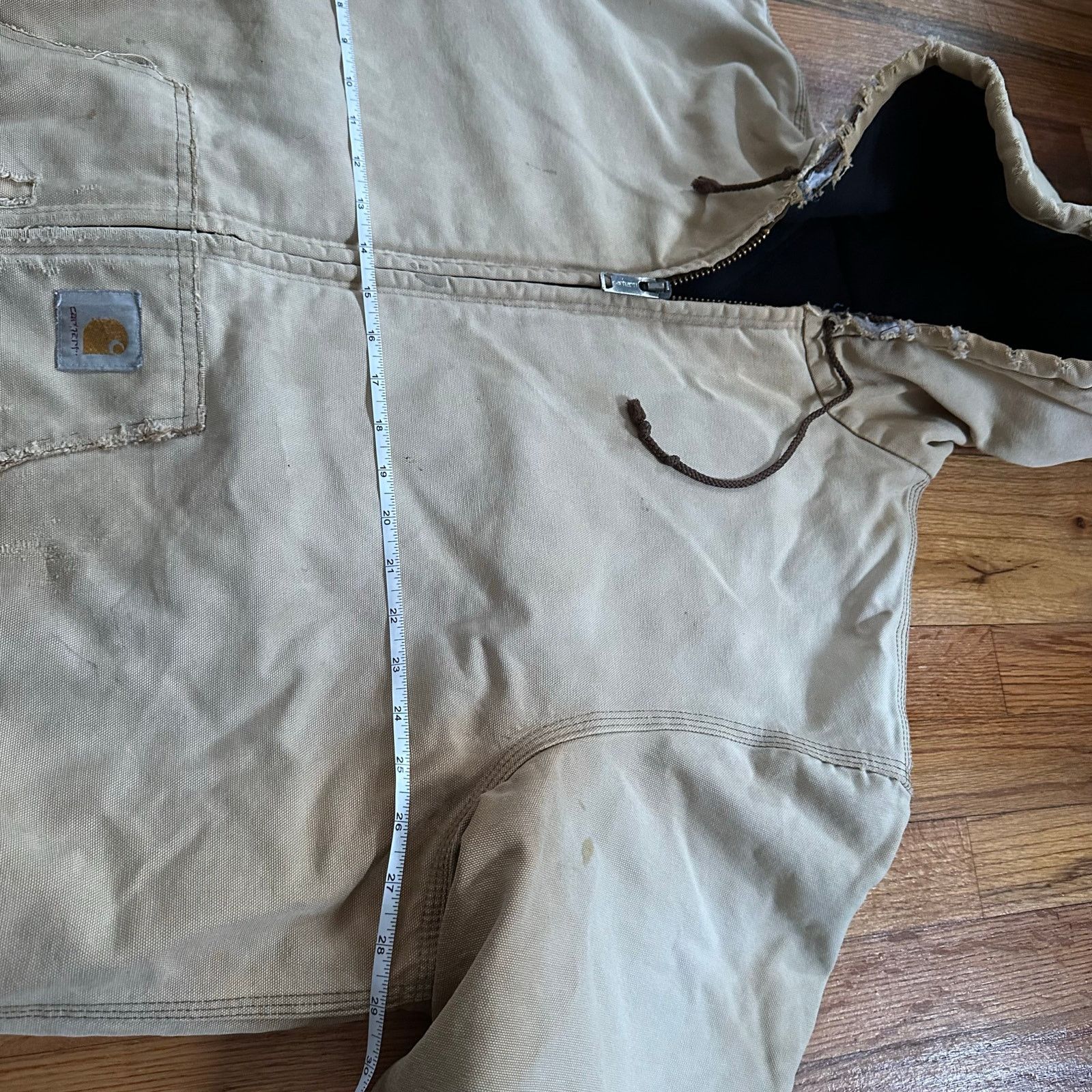Carhartt Vintage Carhartt Distressed Full Zip Hooded Jacket size L/XL Size US XL / EU 56 / 4 - 17 Thumbnail