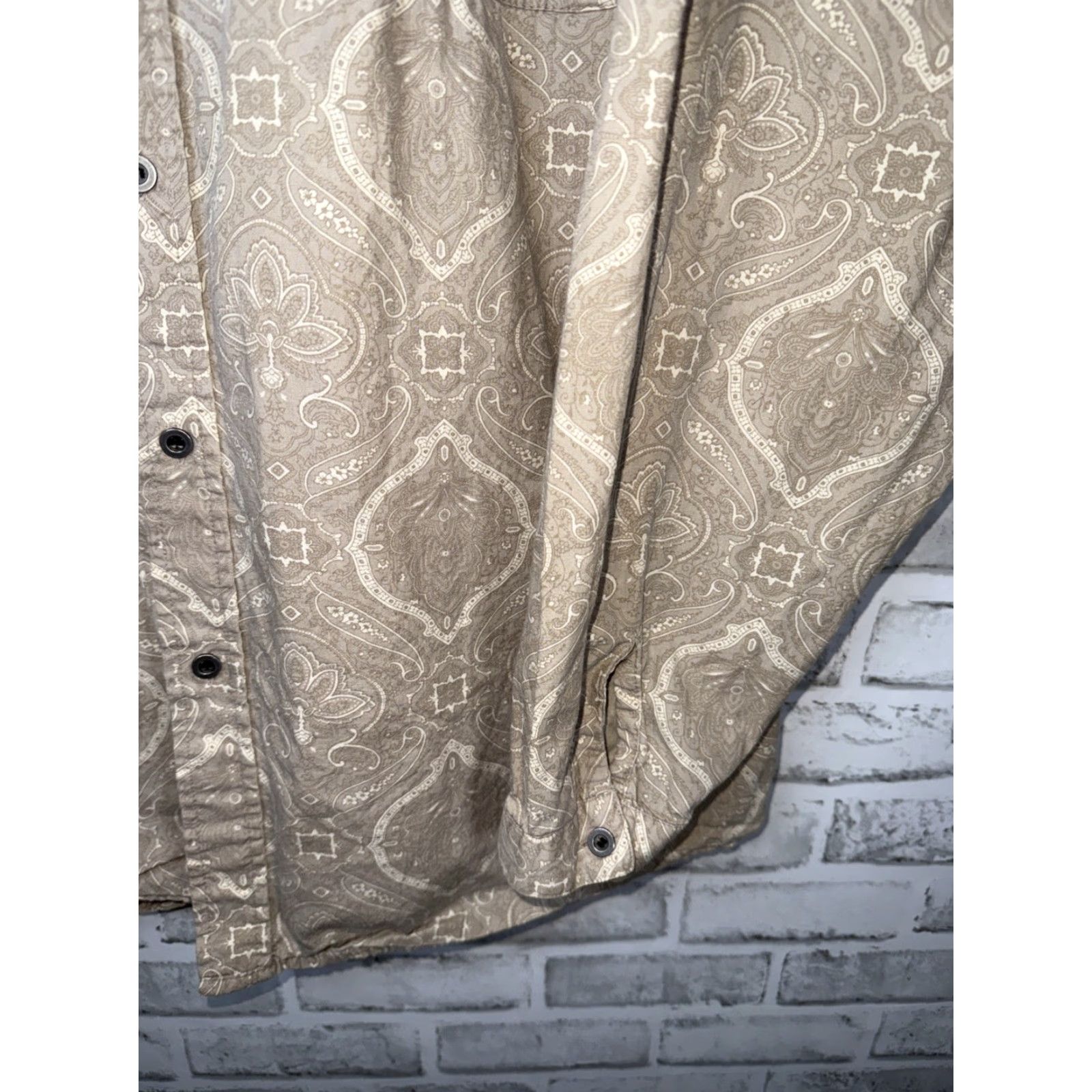 Scully VINTAGE Scully Western Shirt Beige Paisley Print Mens L Shirt Long Sleeve Buttons Up Regular Fit Mens Size US L / EU 52-54 / 3 - 4 Thumbnail