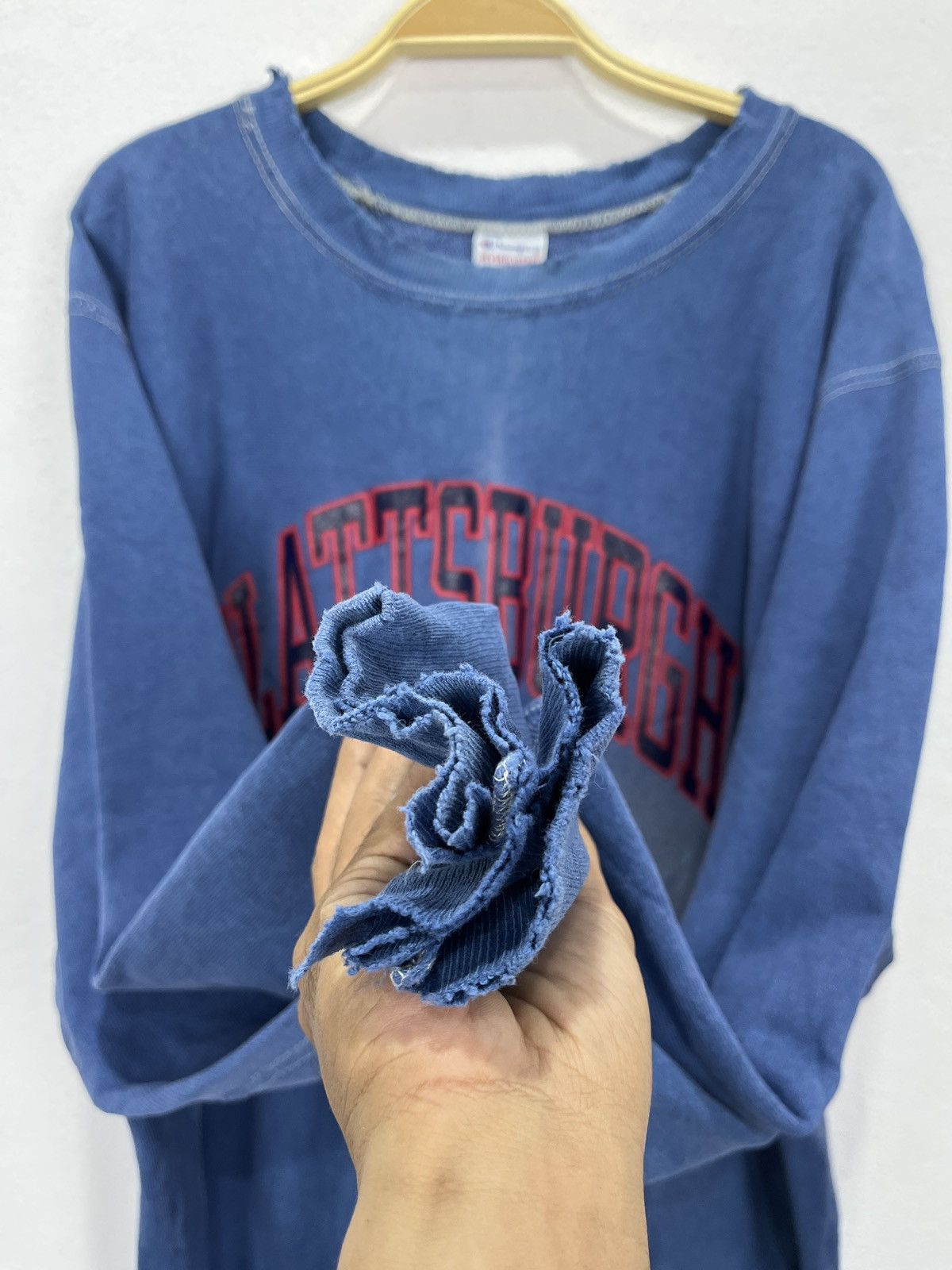 Champion × Vintage Vintage 90's Champion Reverse Weave Plattsburgh State Hoodie Size US L / EU 52-54 / 3 - 7 Thumbnail