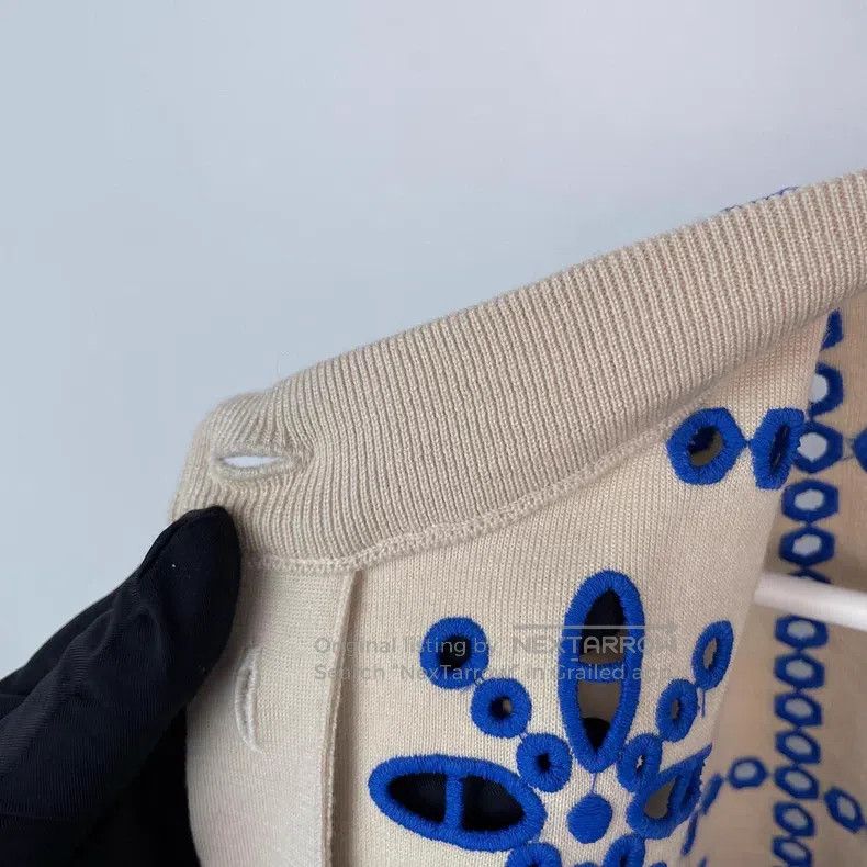 Louis Vuitton Louis Vuitton Blue and White Porcelain Blue Embroidered Ca Size XS / US 0-2 / IT 36-38 - 4 Thumbnail
