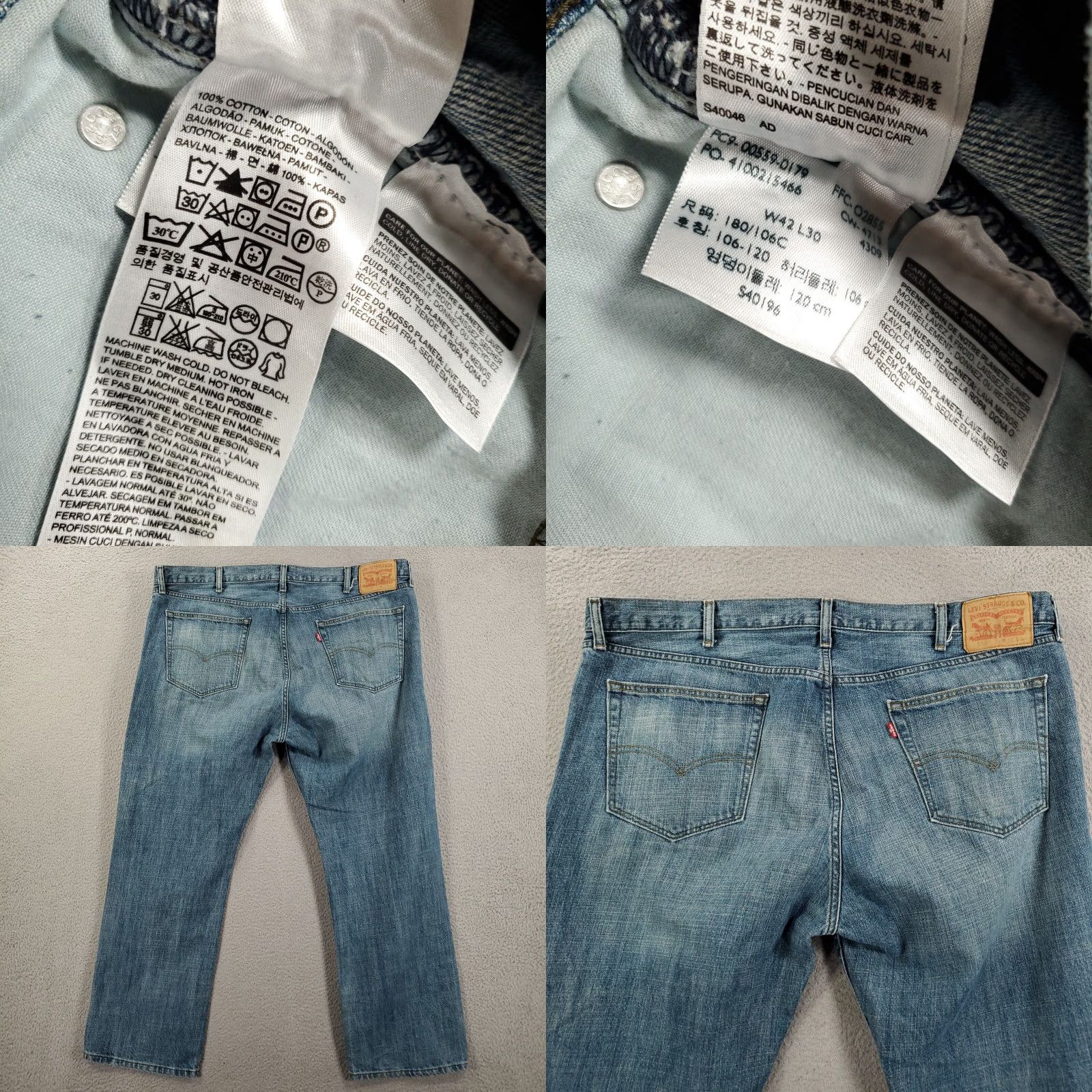 Levi's Levis Jeans Mens 42x30 559 Relaxed Fit Straight Leg Cotton Denim Blue 559 Levi’s 500 Series Jeans Mens Regular 42x30 Pants Vintage No Size US 42 / EU 58 - 8 Thumbnail