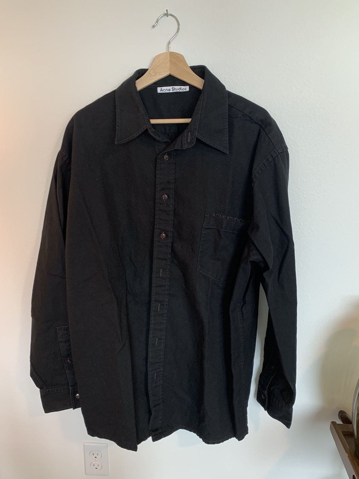 image of Acne Studios Oversized Shirt Black Size L, Men's