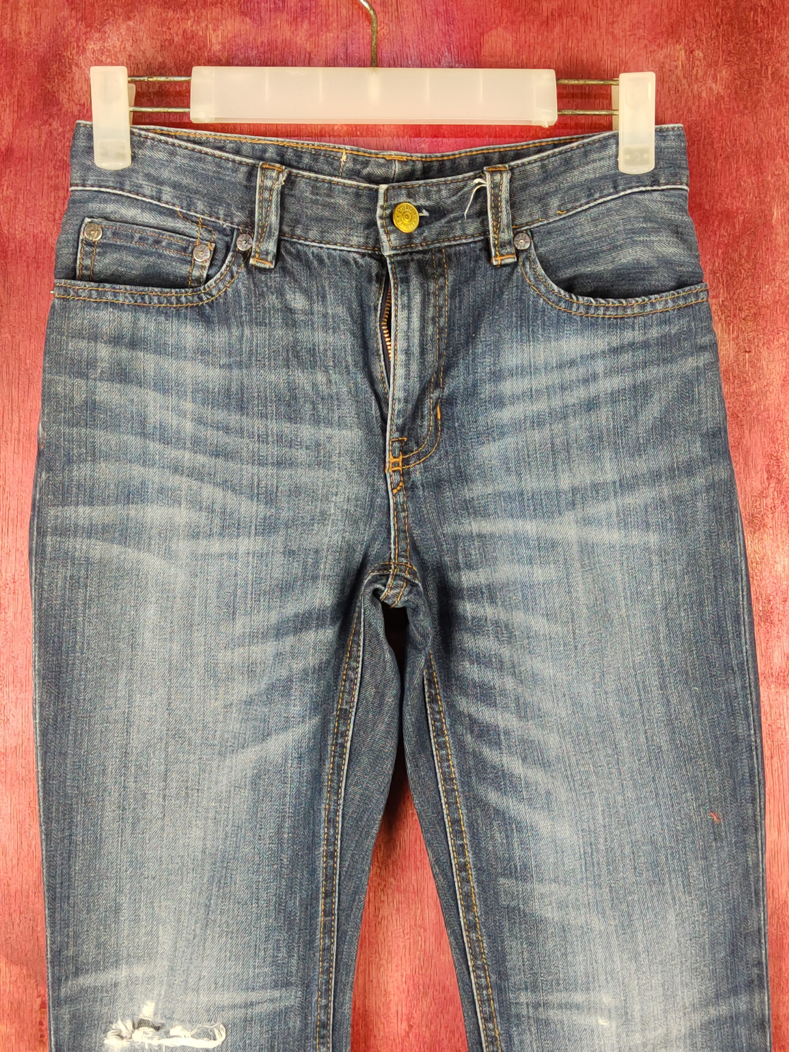 Polo Ralph Lauren Polo Ralph Lauren skater Blue Distressed ripped Denim #S1593 Size US 27 - 2 Thumbnail